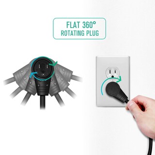 Foto 3 | Cable de Extensión Nekteck con Enchufe Plano Giratorio de 360° 30 cm 14 AWG - Venta Internacional
