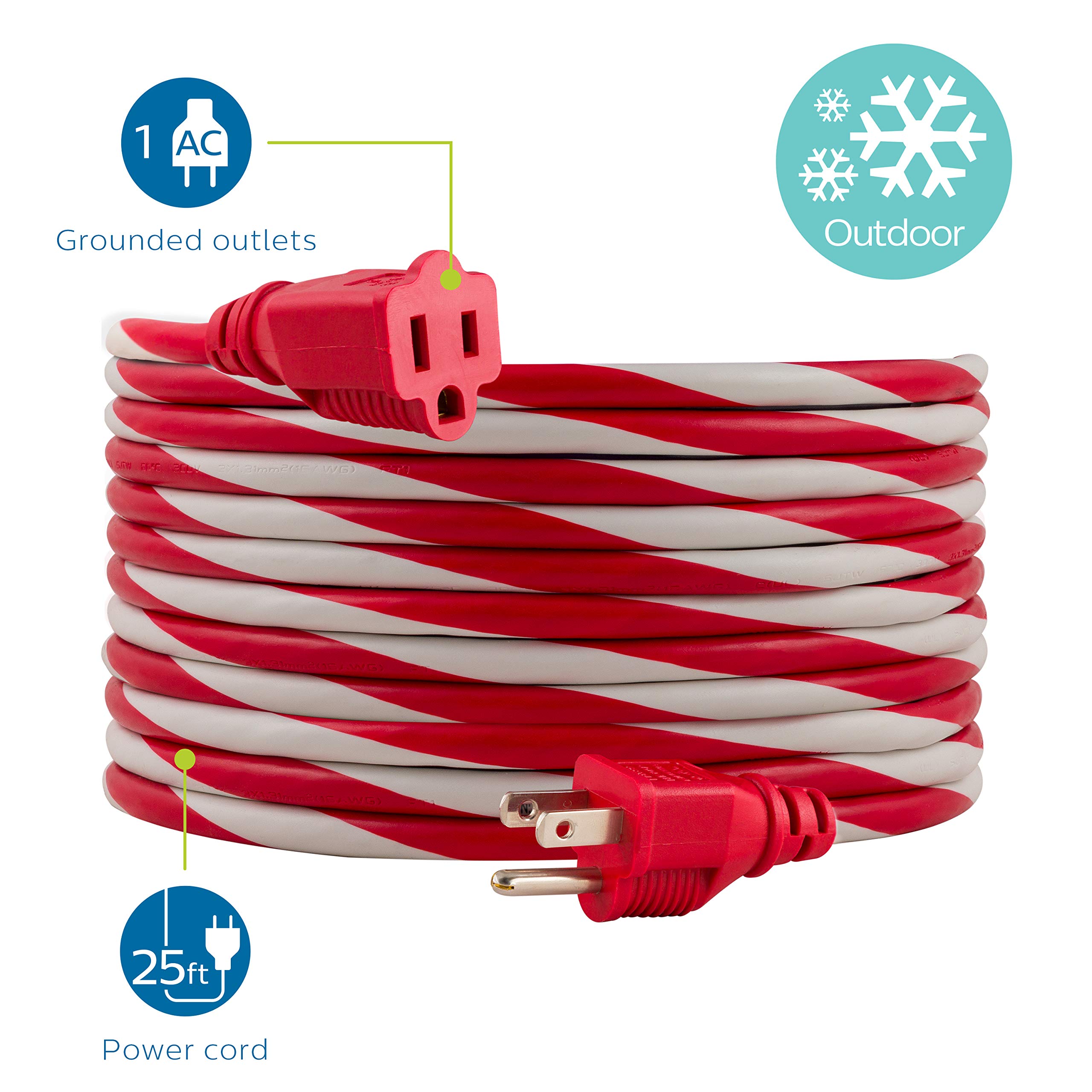 Foto 3 pulgar | Cable De Extensión Philips Outdoor 25 Pies 125 V 13 A 1625 W Rojo/blanco - Venta Internacional.
