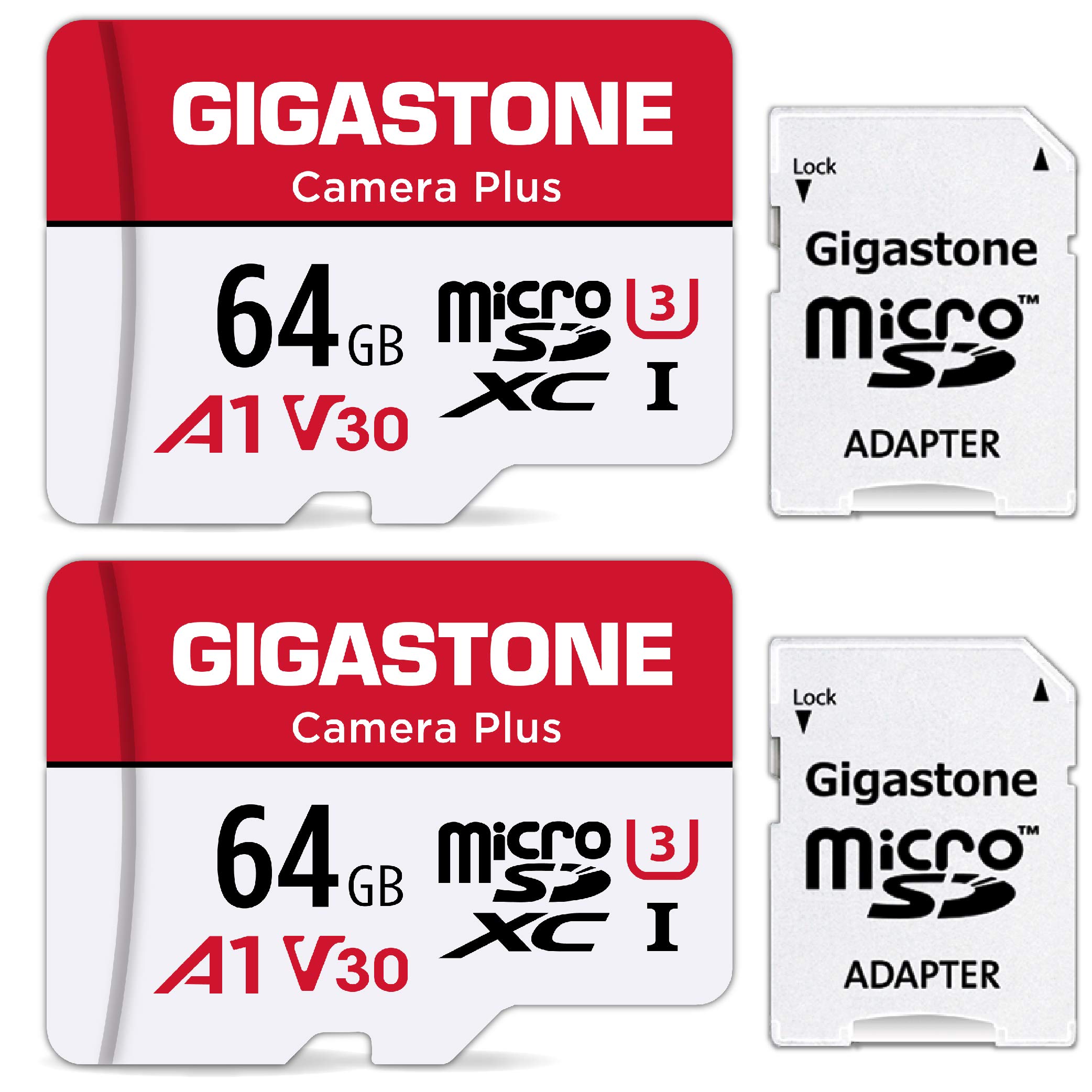Foto 2 pulgar | Tarjeta Micro Sd Gigastone 64 Gb, Paquete De 2, Cámara Plus Uhs-i U3 V30 - Venta Internacional.