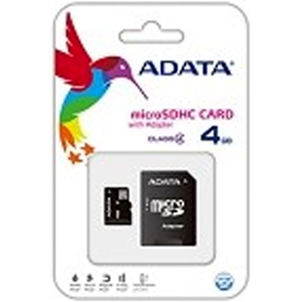 Tarjeta De Memoria Adata Microsdhc 4gb Class 4 Con Adaptador Ausdh4gcl - Venta Internacional.
