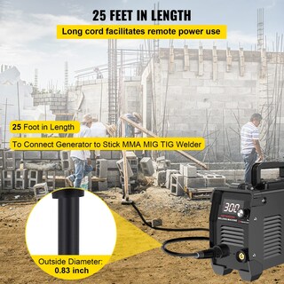 Foto 4 | Cable De Extensión Para Soldador Vevor 40 A 250 V, Calibre 8, 25 Pies - Venta Internacional.