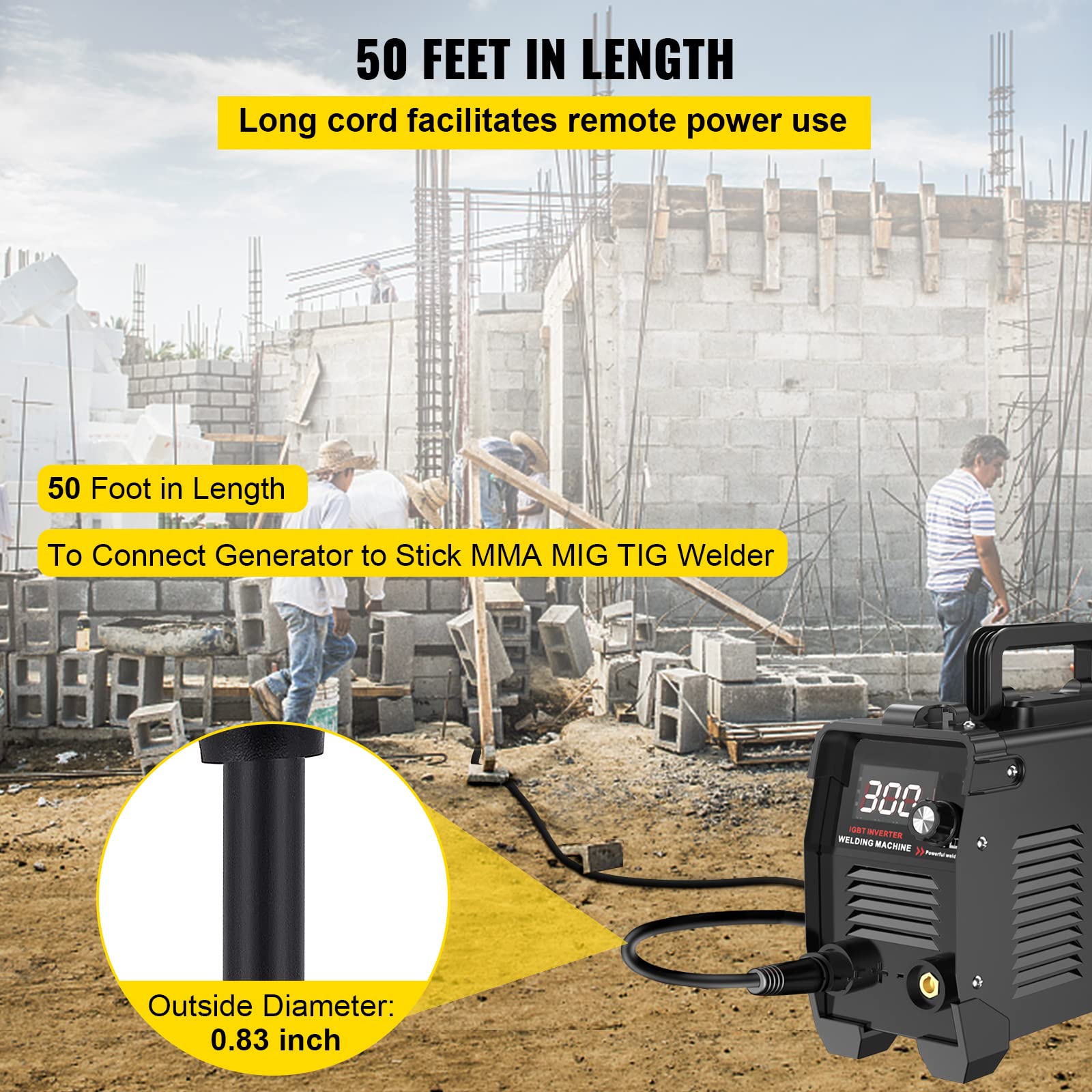Foto 5 pulgar | Cable De Extensión Para Soldador Vevor 40a, 15 M, 250 V Con Conector Nema 6-50 - Venta Internacional.