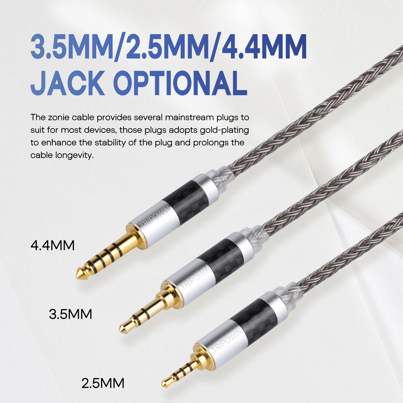 Foto 5 | Cable Iem Linsoul Tripowin Zonie De 16 Núcleos Chapado En Plata, 1,25 M - Venta Internacional.