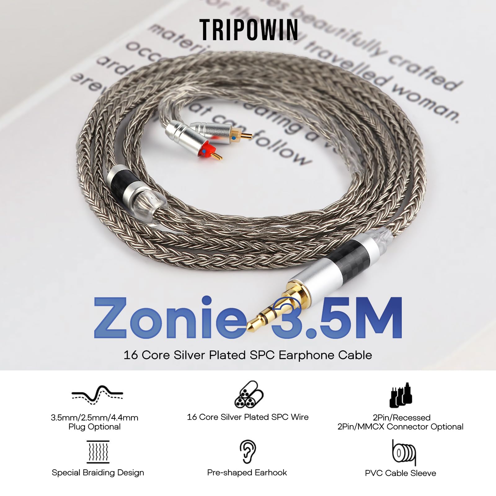 Foto 3 pulgar | Cable Iem Linsoul Tripowin Zonie De 16 Núcleos Chapado En Plata, 1,25 M - Venta Internacional.