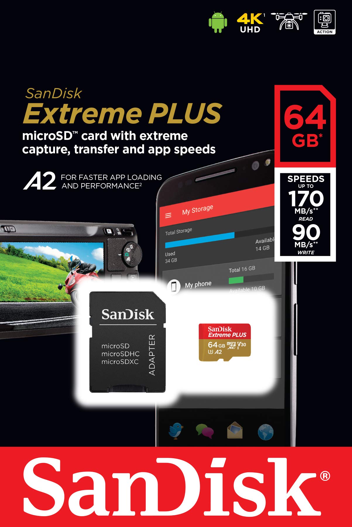 Foto 6 pulgar | Tarjeta de Memoria Sandisk Extreme Plus 64gb Microsdxc Class 10 U3  - Venta Internacional