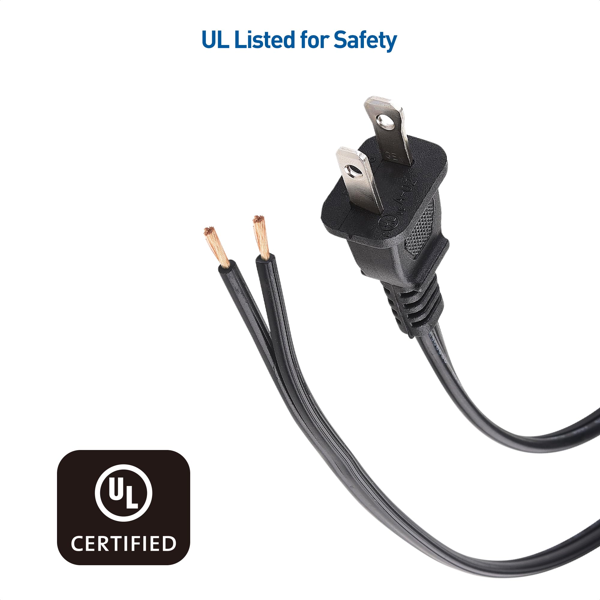 Foto 4 pulgar | Cable Matters De Repuesto, Paquete De 2 Unidades, Polarizado, 18 Awg, 2 Clavijas - Venta Internacional.