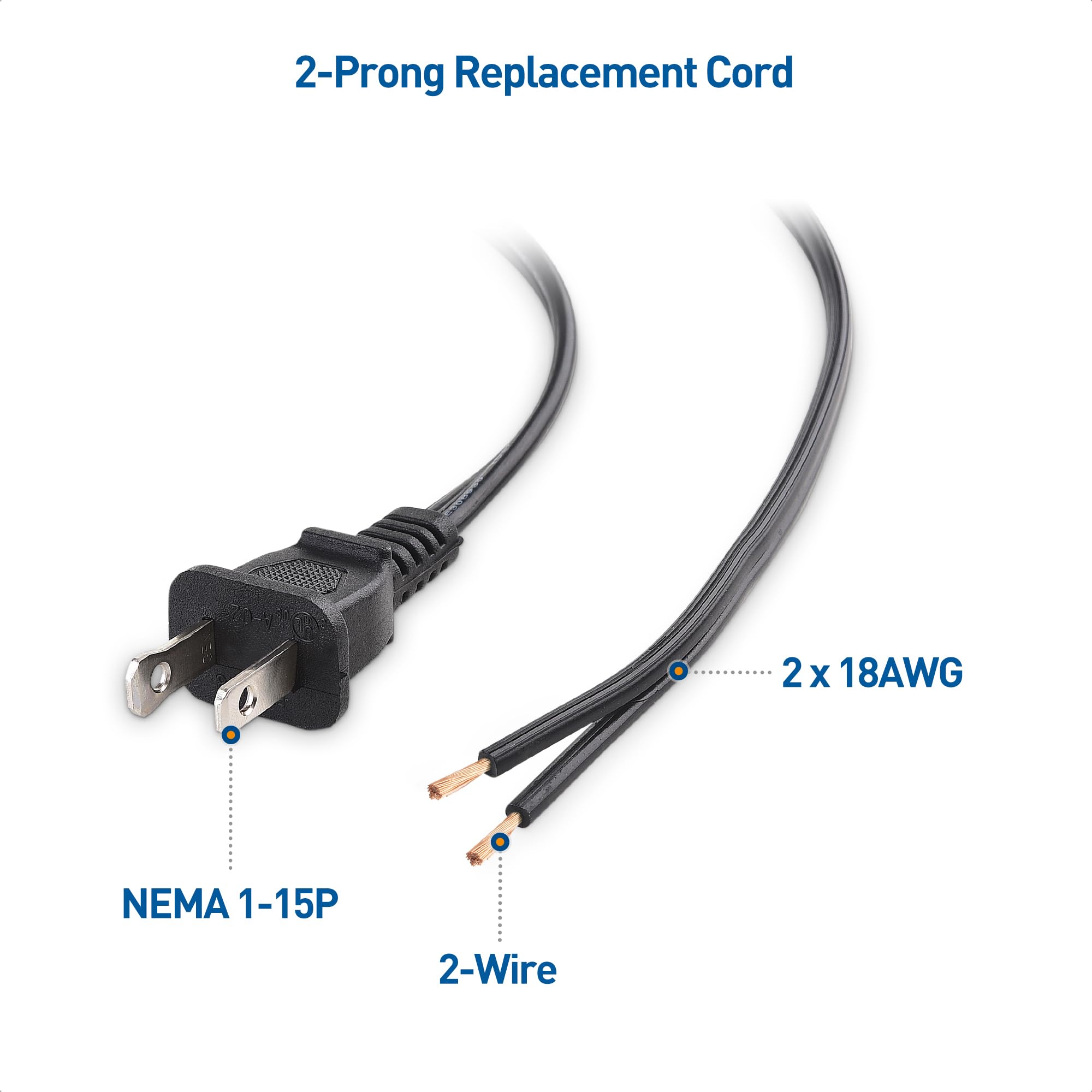 Foto 6 pulgar | Cable Matters De Repuesto, Paquete De 2 Unidades, Polarizado, 18 Awg, 2 Clavijas - Venta Internacional.
