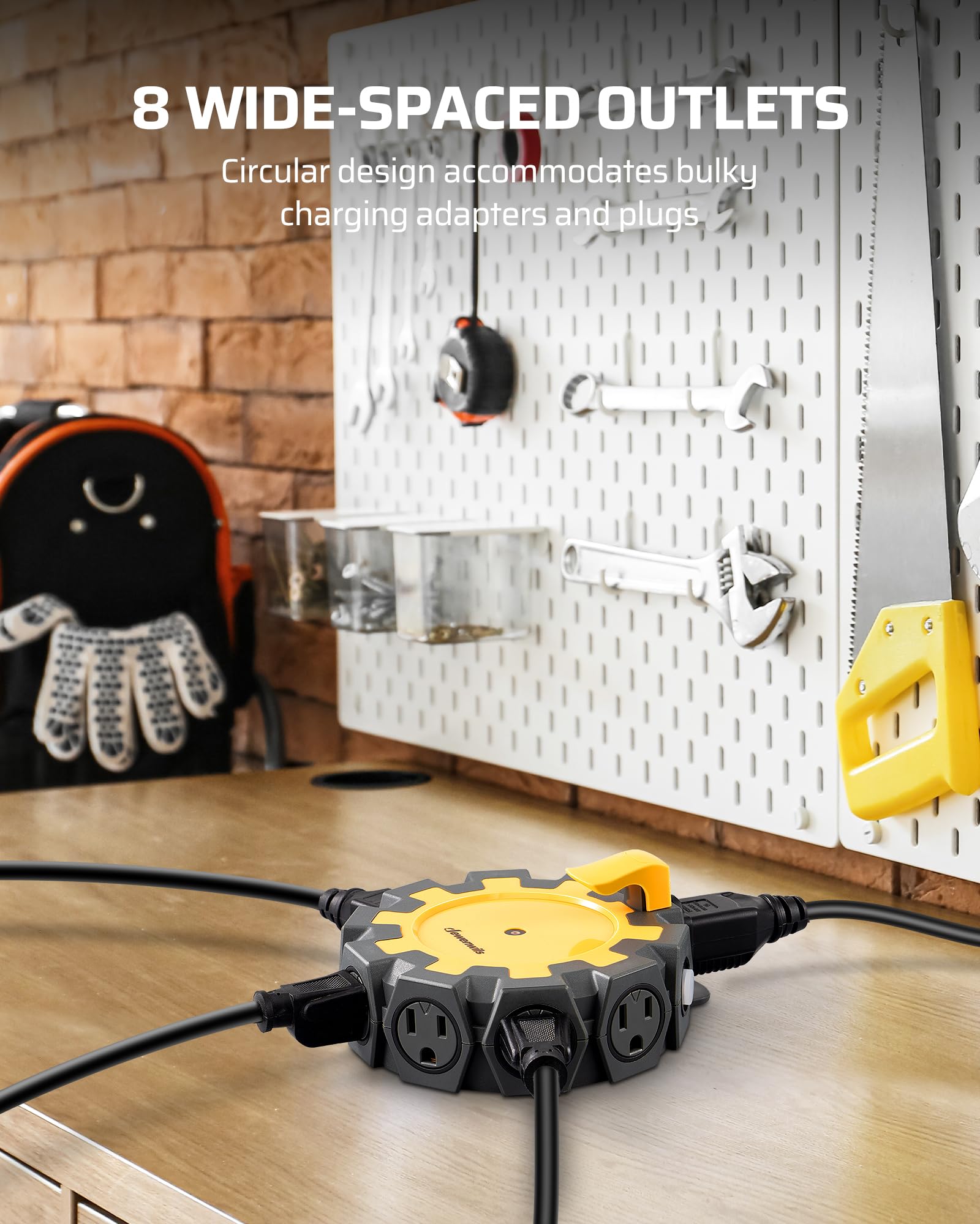 Foto 2 | Power Hub Dewenwils Heavy Duty De 8 Enchufes Con Disyuntor - Venta Internacional.