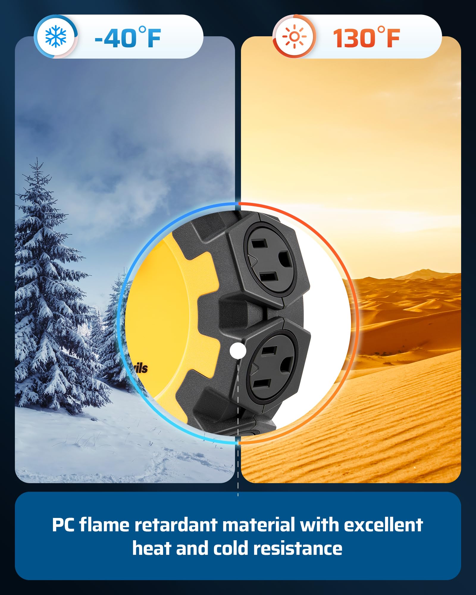 Foto 6 pulgar | Power Hub Dewenwils Heavy Duty De 8 Enchufes Con Disyuntor - Venta Internacional.
