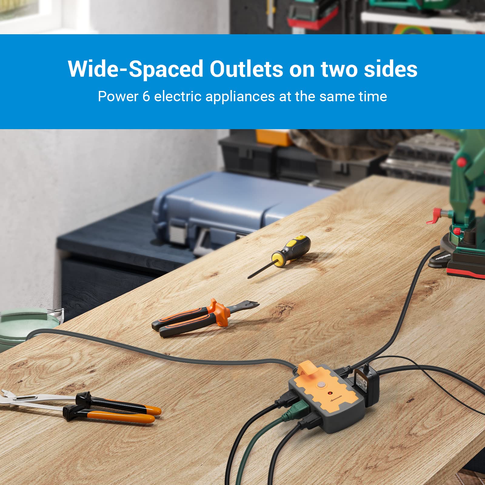 Foto 5 pulgar | Power Strip Dewenwils Workshop, 6 Tomas De Corriente, 15 Pies Con Interruptor De 15 A - Venta Internacional.