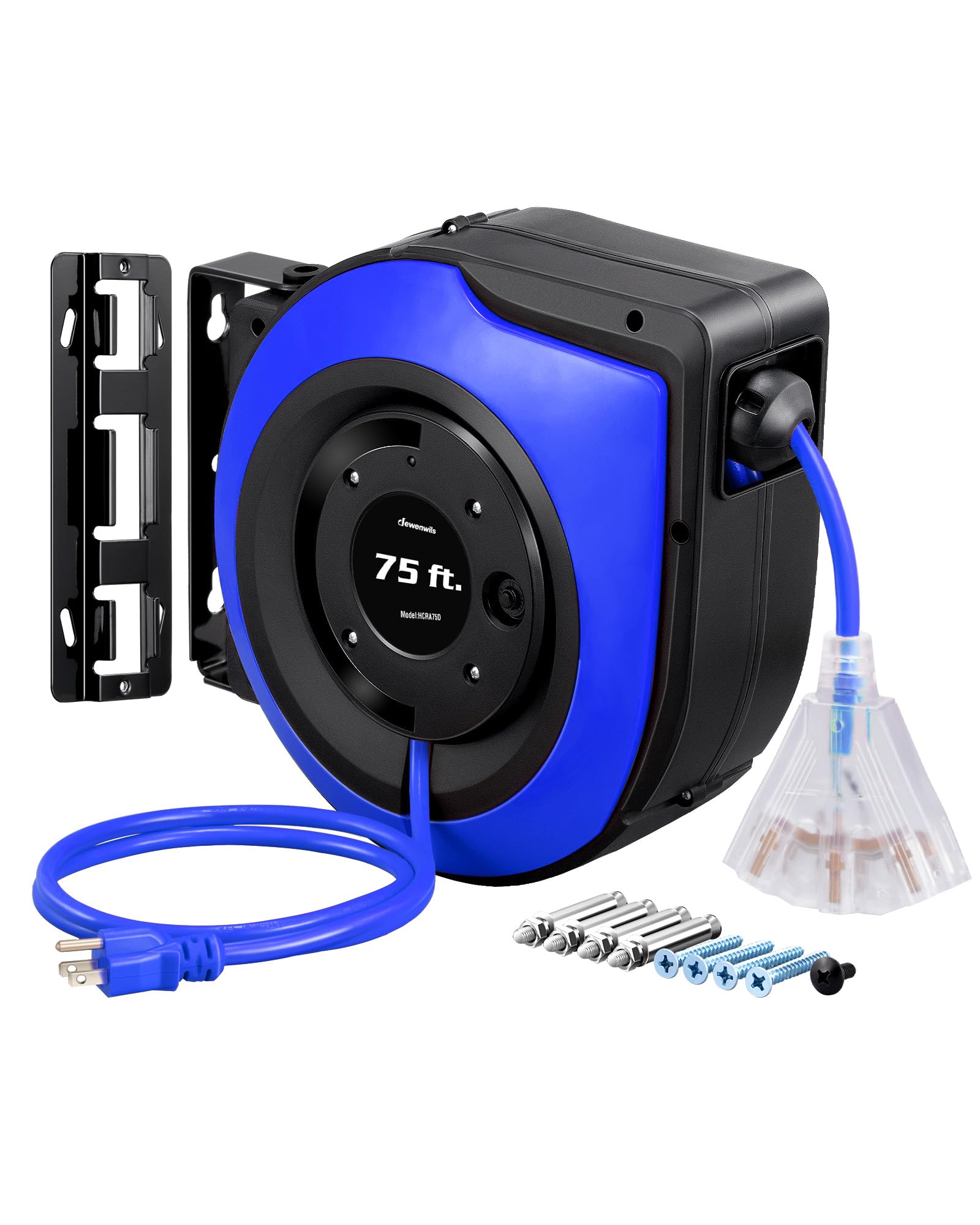 Carrete De Cable De Extensión Retráctil Dewenwils 75 Pies 14/3c Sjtow - Venta Internacional.
