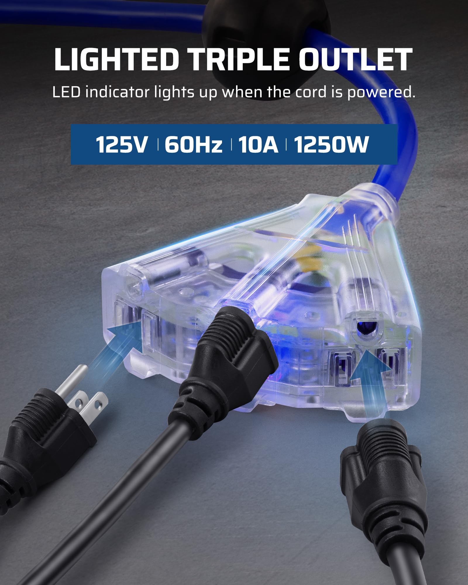 Foto 7 | Carrete De Cable De Extensión Retráctil Dewenwils 75 Pies 14/3c Sjtow - Venta Internacional.