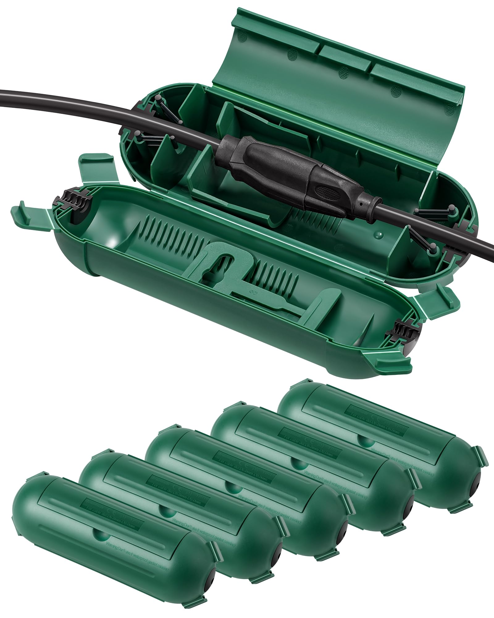 Foto 2 pulgar | Funda Para Cable De Extensión Dewenwils, Paquete De 6, Impermeable, Verde - Venta Internacional.