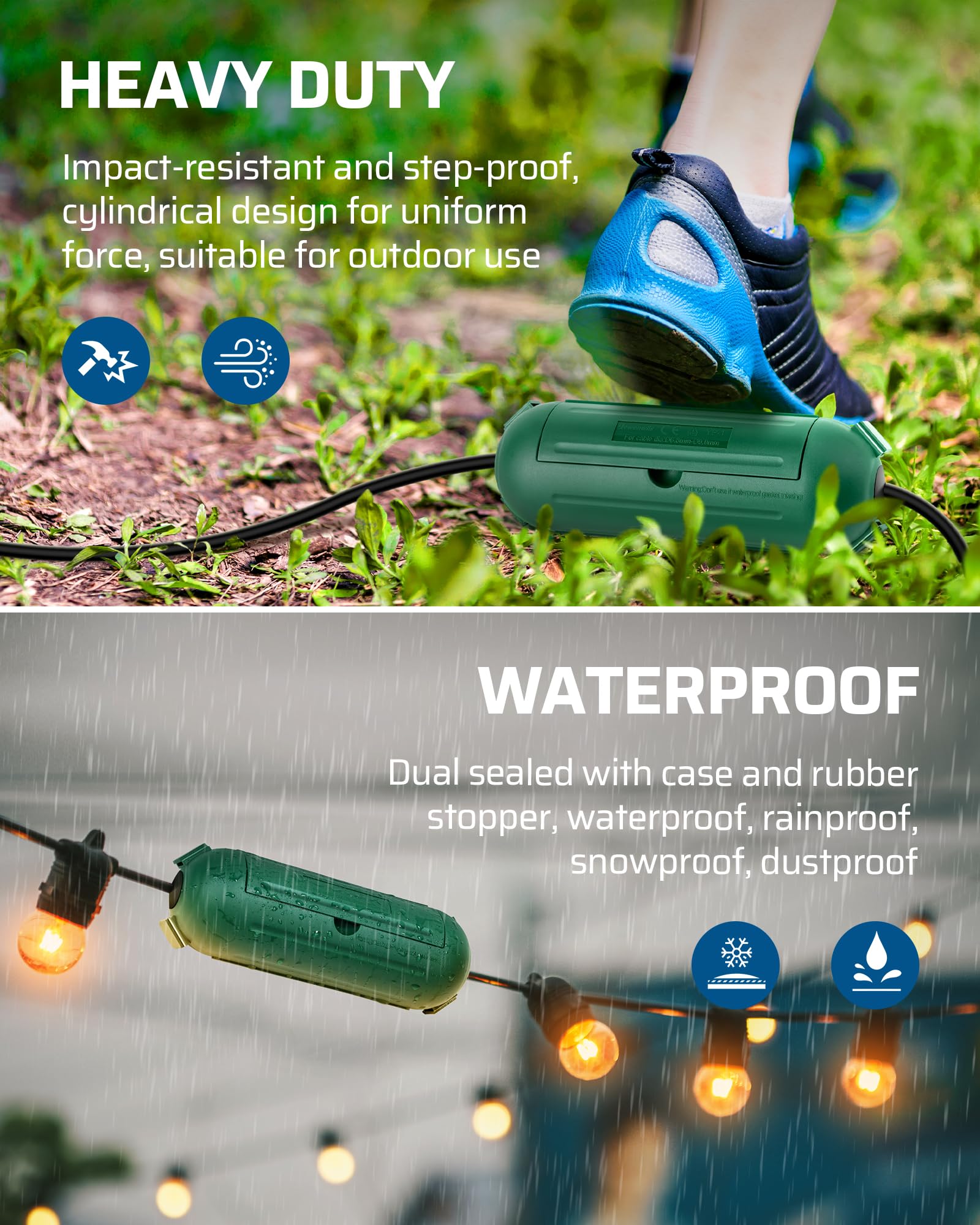 Foto 5 pulgar | Funda Para Cable De Extensión Dewenwils, Paquete De 6, Impermeable, Verde - Venta Internacional.