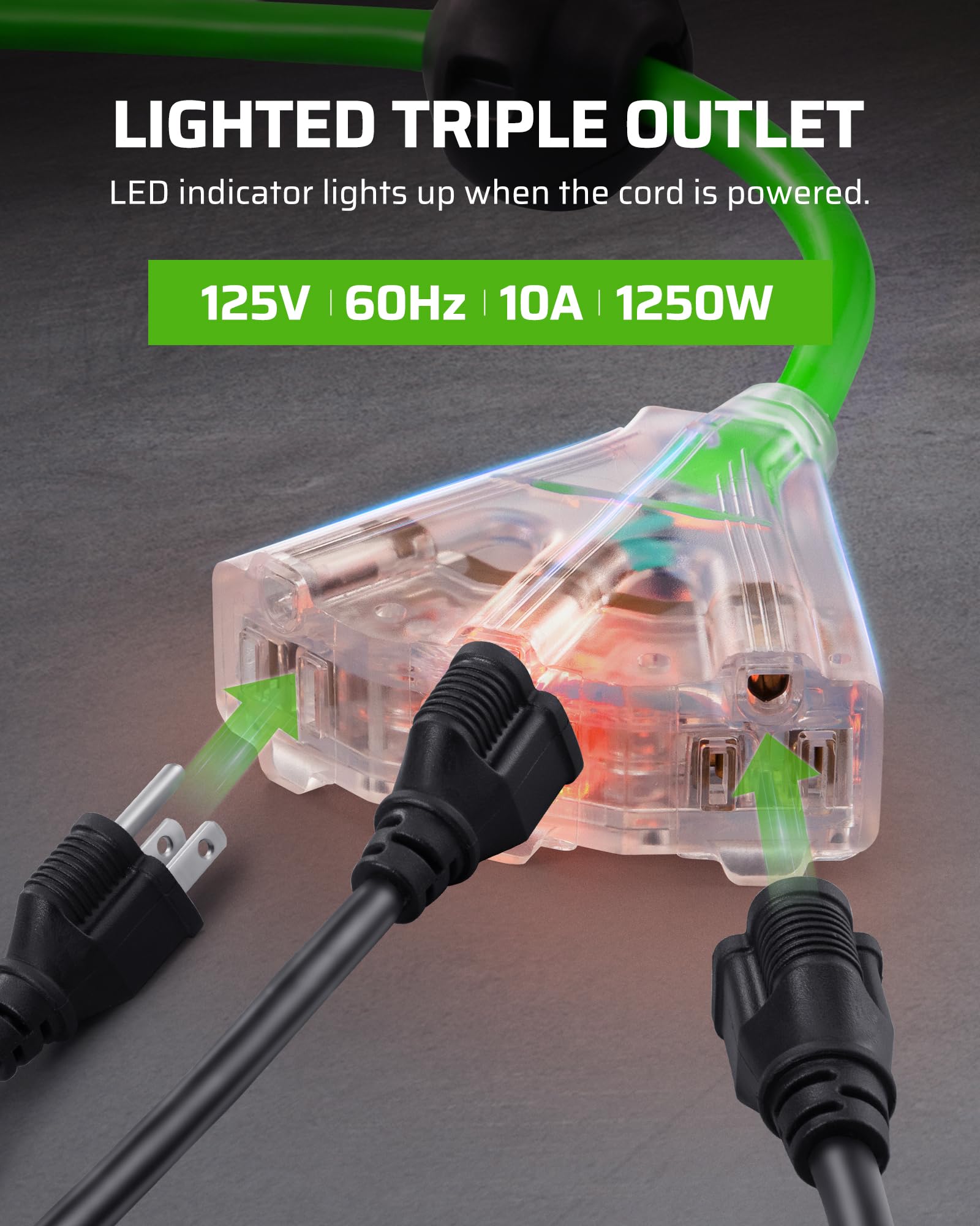 Foto 7 | Carrete De Cable De Extensión Retráctil Dewenwils 75 Pies 14/3c Sjtow - Venta Internacional.