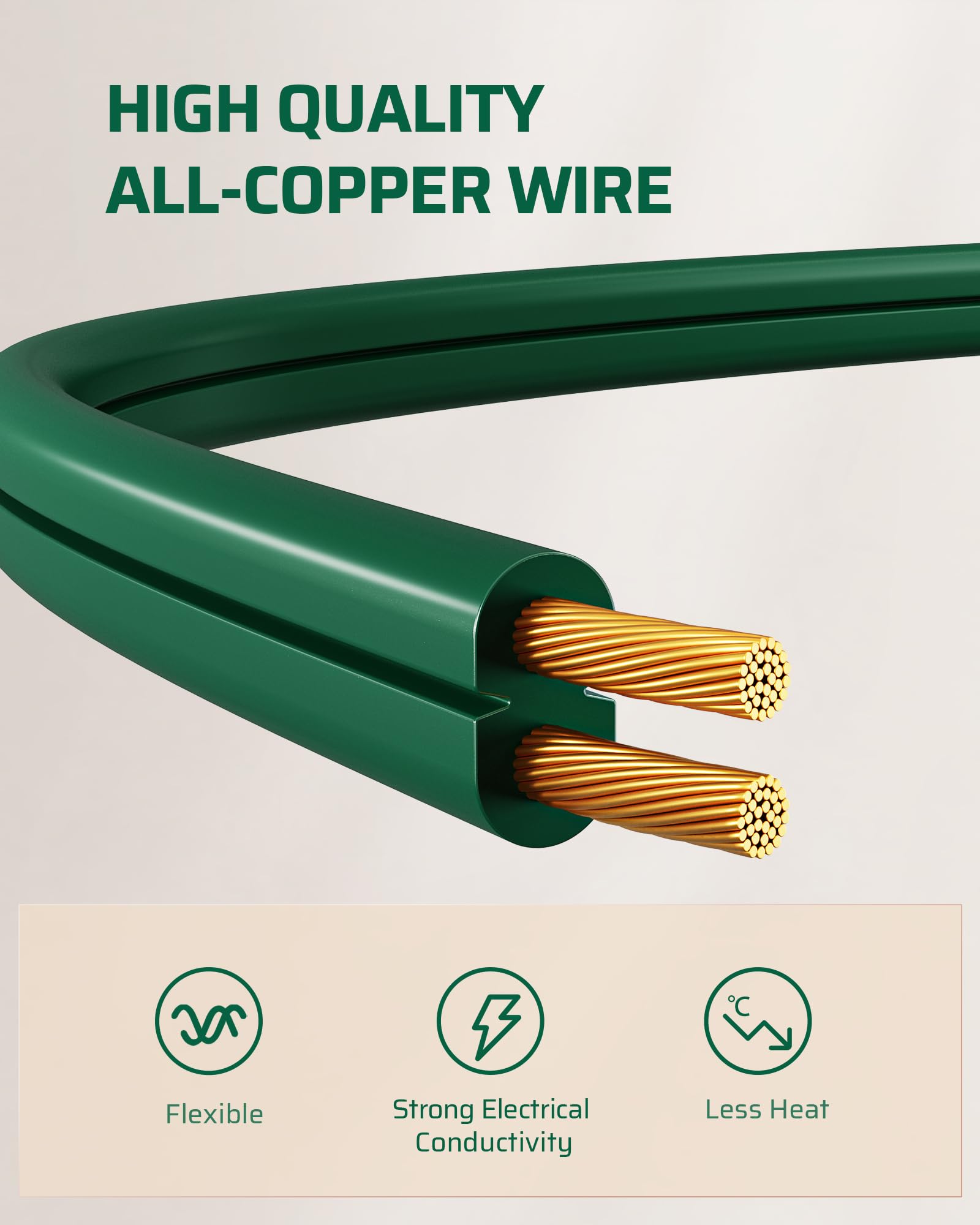 Foto 5 | Cable De Extensión Dewenwils De 12 Pies Con Interruptor De Pie, 3 Enchufes, Verde - Venta Internacional.