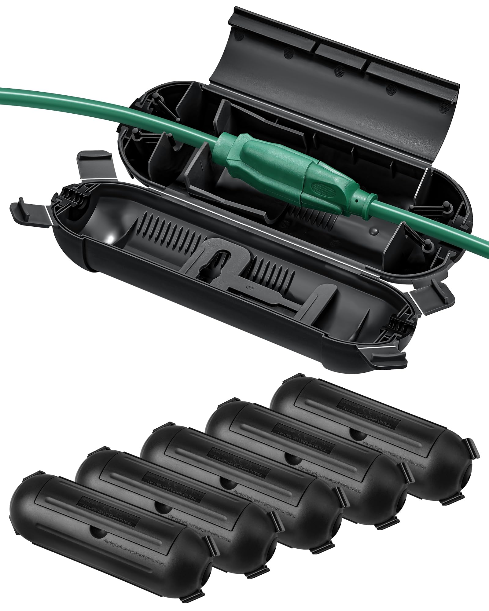 Foto 2 pulgar | Funda De Seguridad Para Cable De Extensión Dewenwils, Paquete De 6, Negra - Venta Internacional.
