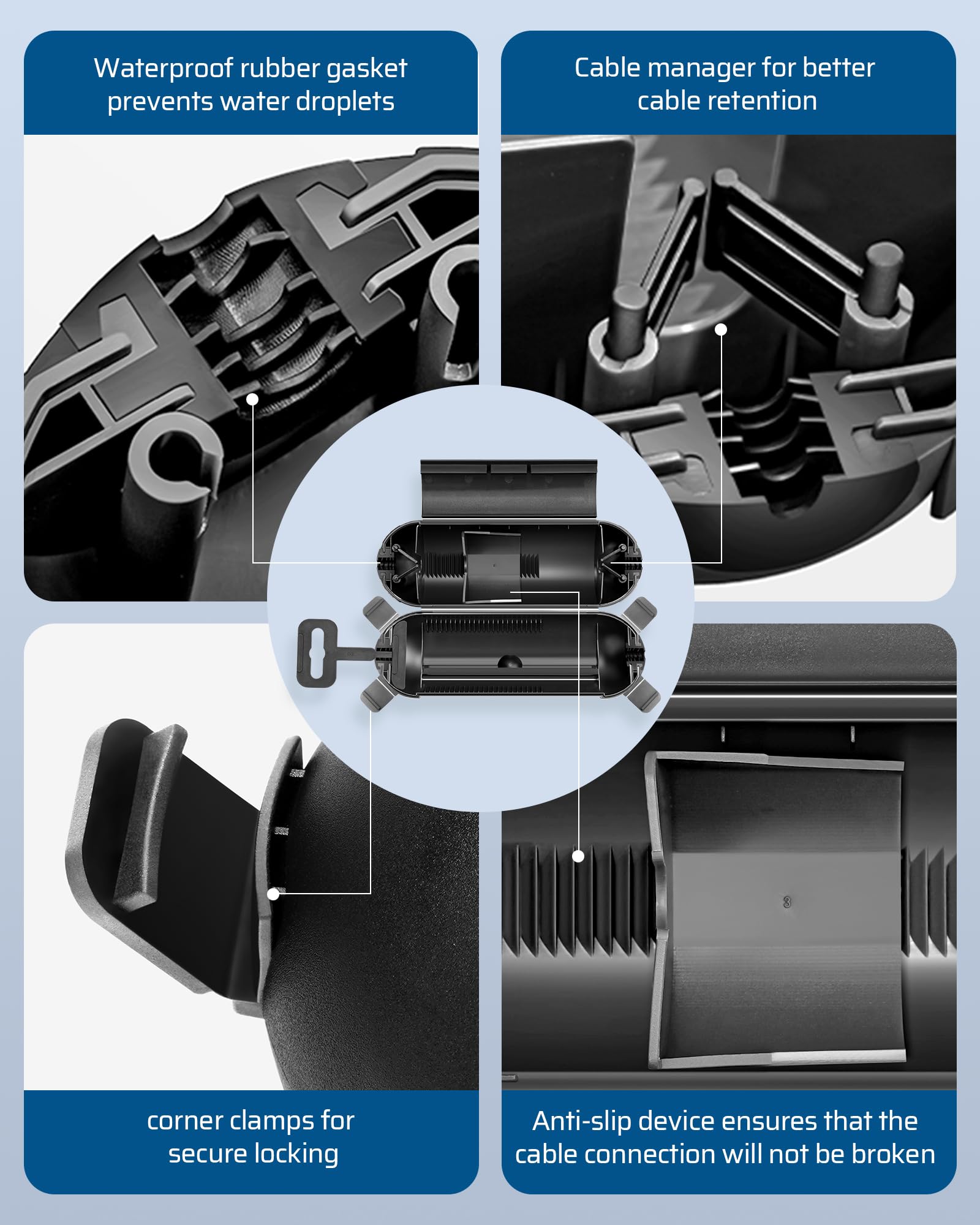 Foto 3 pulgar | Funda De Seguridad Para Cable De Extensión Dewenwils, Paquete De 6, Negra - Venta Internacional.
