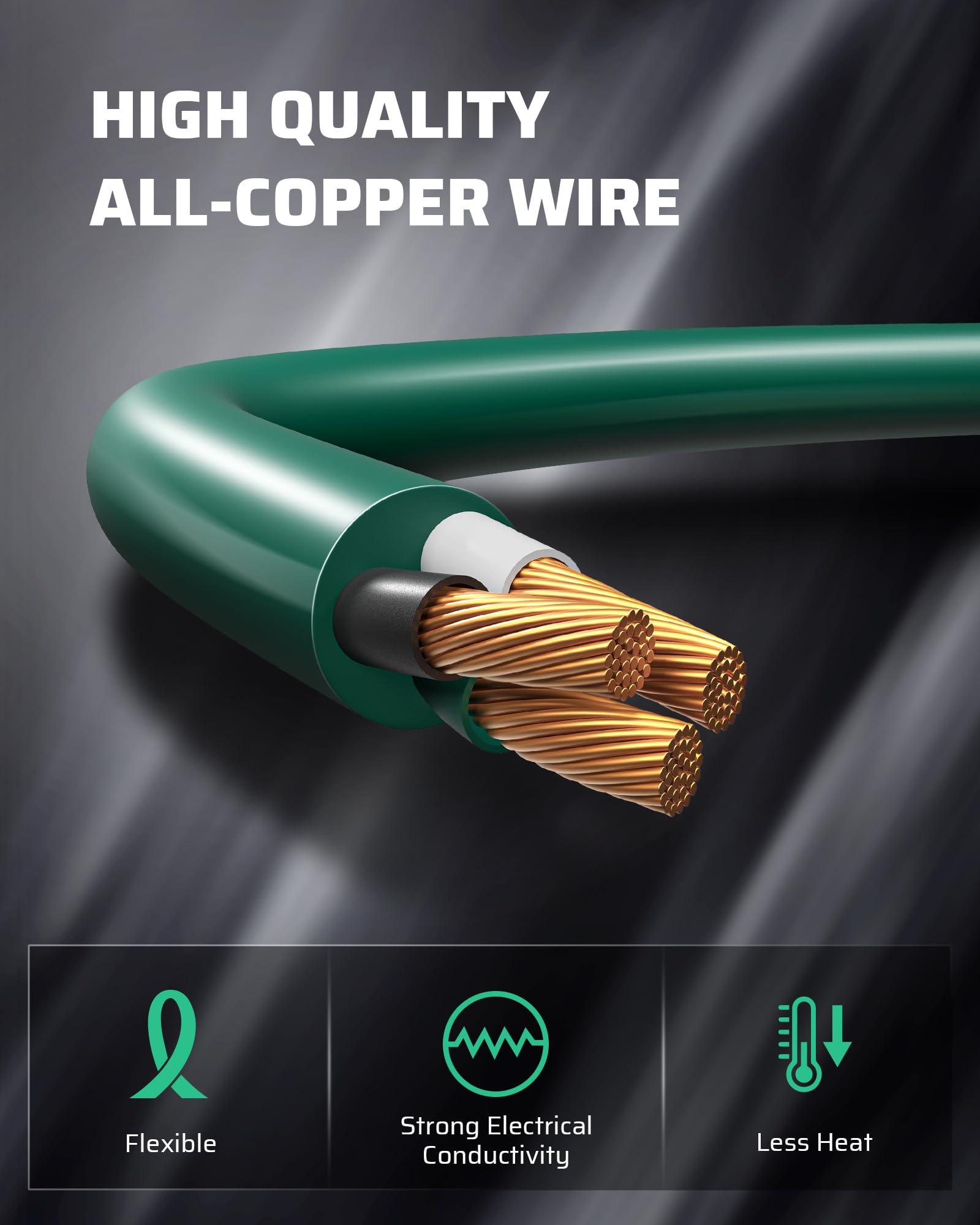 Foto 6 pulgar | Cable De Extensión Dewenwils, 3 Pies, 16/3 Awg, Sjtw, 13 A, 125 V, Verde, Paquete De 2 - Venta Internacional.