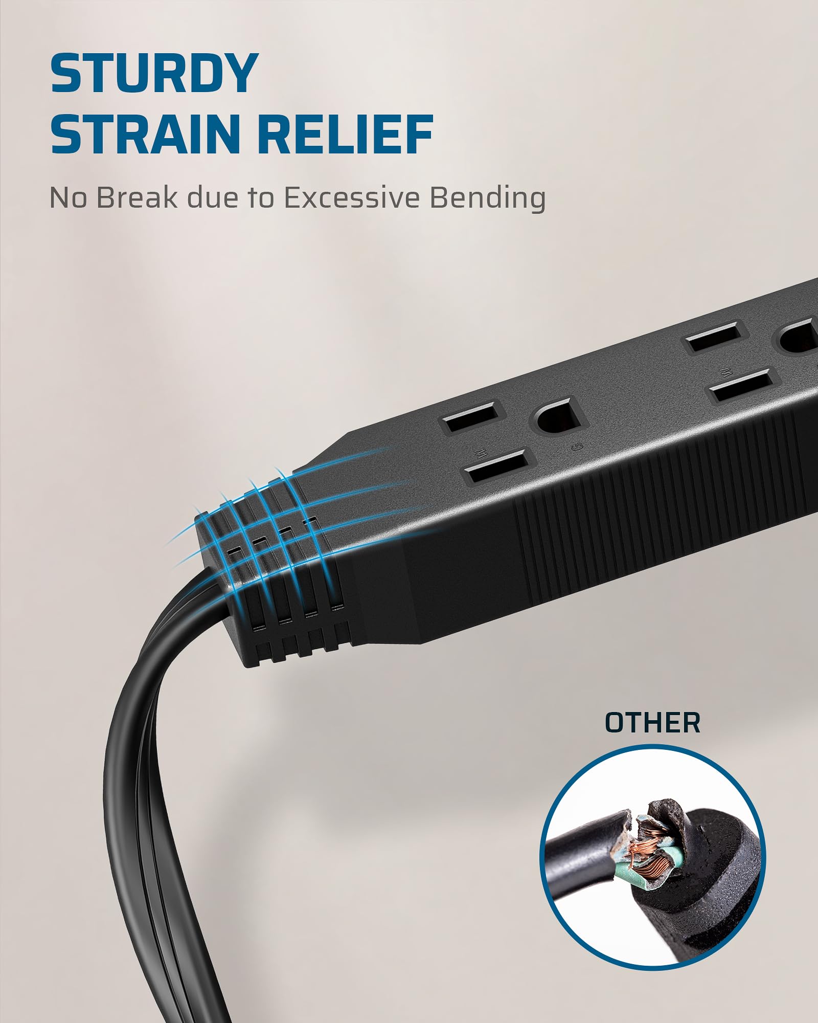 Foto 7 | Cable De Extensión Dewenwils, Conector Plano De 15 Pies, 13 A/125 V/1625 W, Negro - Venta Internacional.