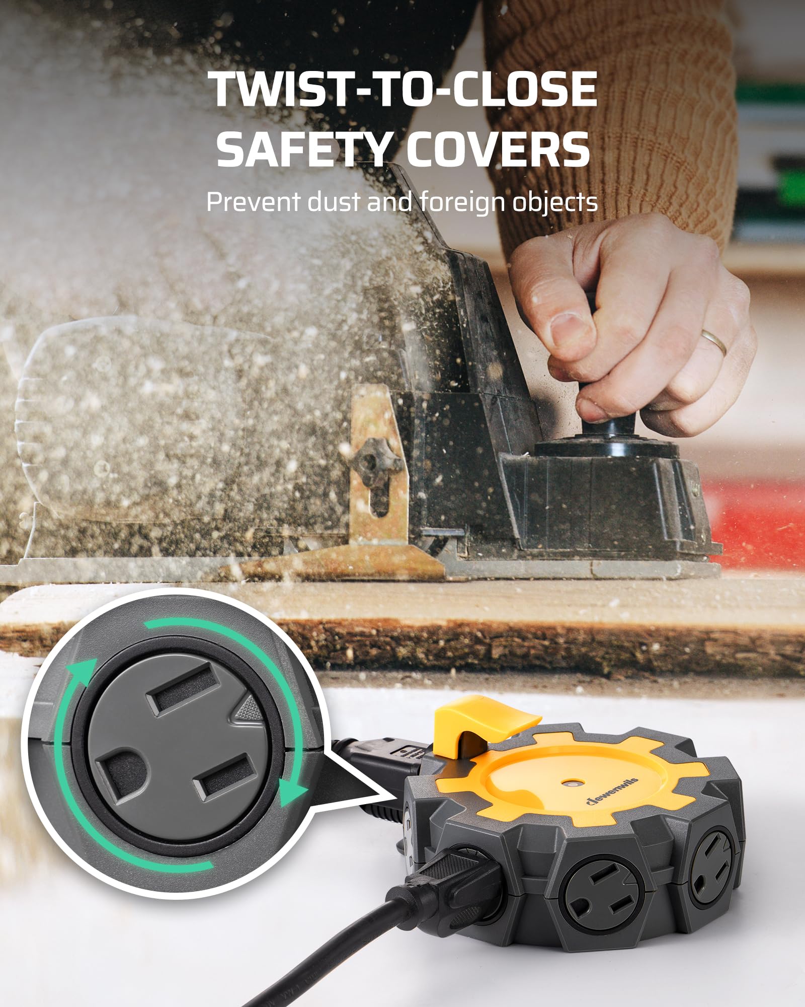 Foto 4 | Power Hub Dewenwils Heavy Duty De 6 Enchufes Con Disyuntor - Venta Internacional.