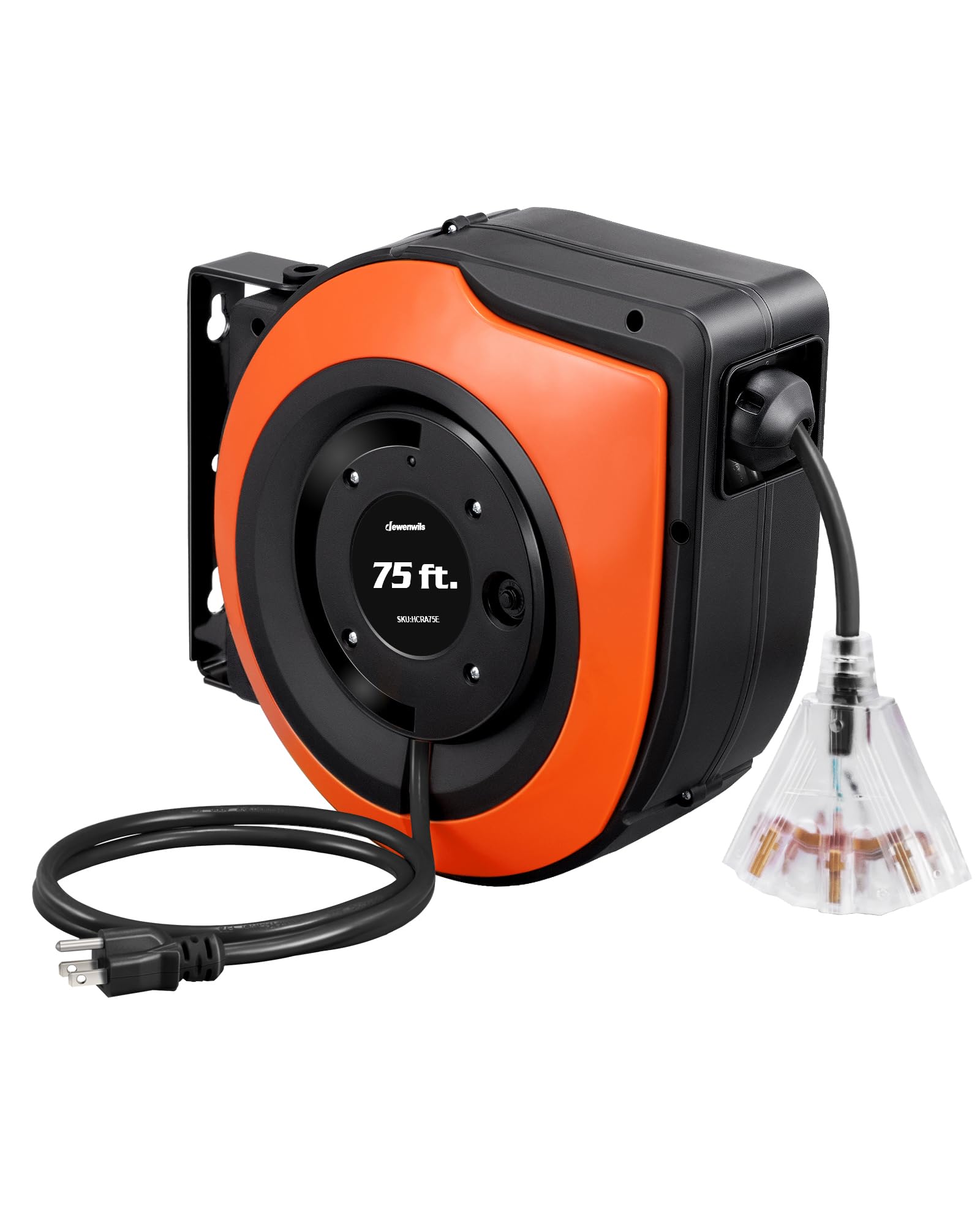 Carrete De Cable De Extensión Retráctil Dewenwils 75 Pies 14/3c Sjtow - Venta Internacional.