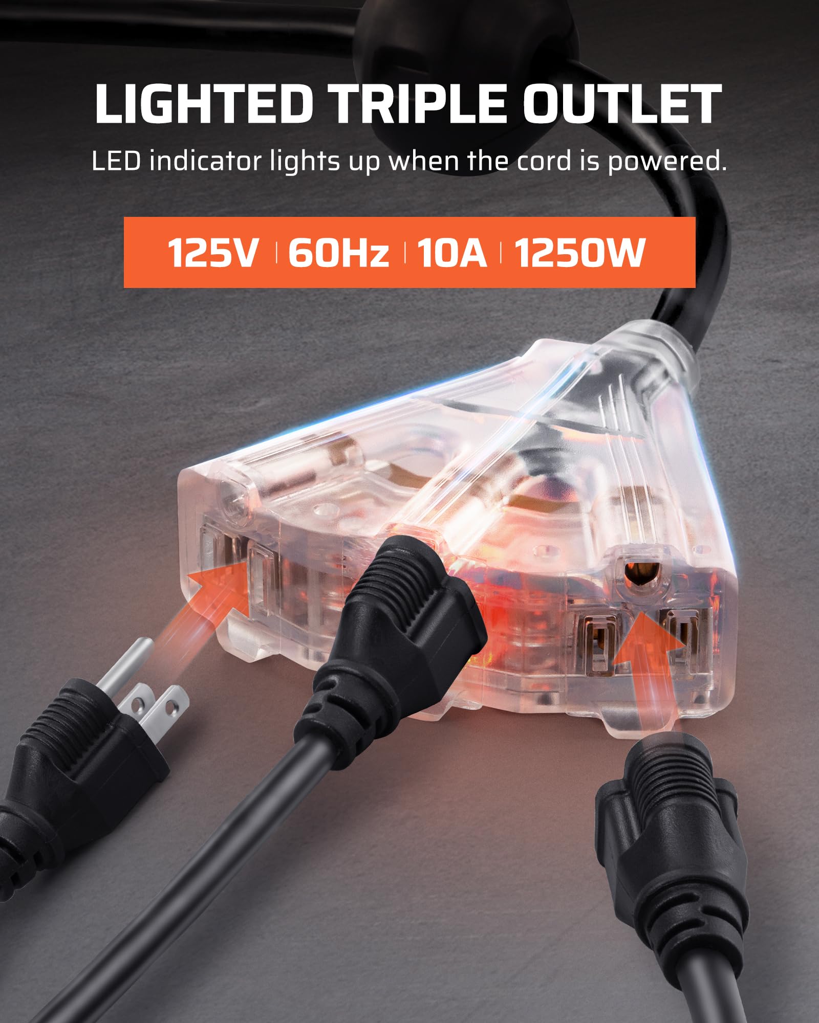 Foto 6 | Carrete De Cable De Extensión Retráctil Dewenwils 75 Pies 14/3c Sjtow - Venta Internacional.