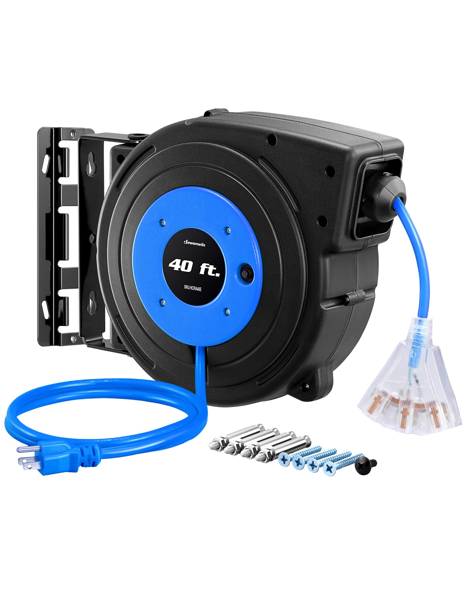 Carrete De Cable De Extensión Retráctil Dewenwils 40 Pies 12 Awg/3c Sjtow - Venta Internacional.