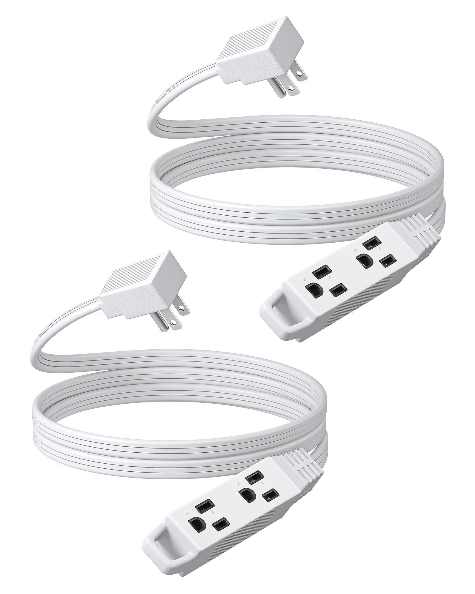 Cable De Extensión Dewenwils, Enchufe Plano De 6 Pies, 3 Clavijas, 13 A/125 V/1625 W - Venta Internacional.