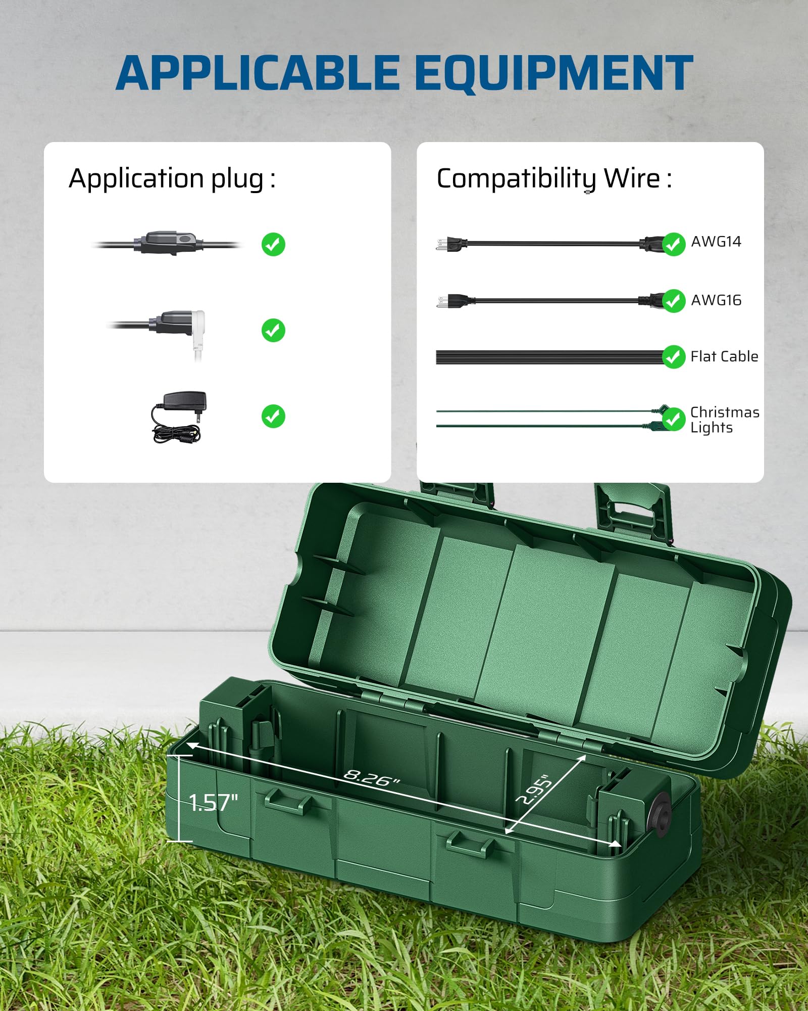 Foto 2 | Funda Para Cable De Extensión Dewenwils, Resistente A La Intemperie, Verde [paquete De 3] - Venta Internacional.