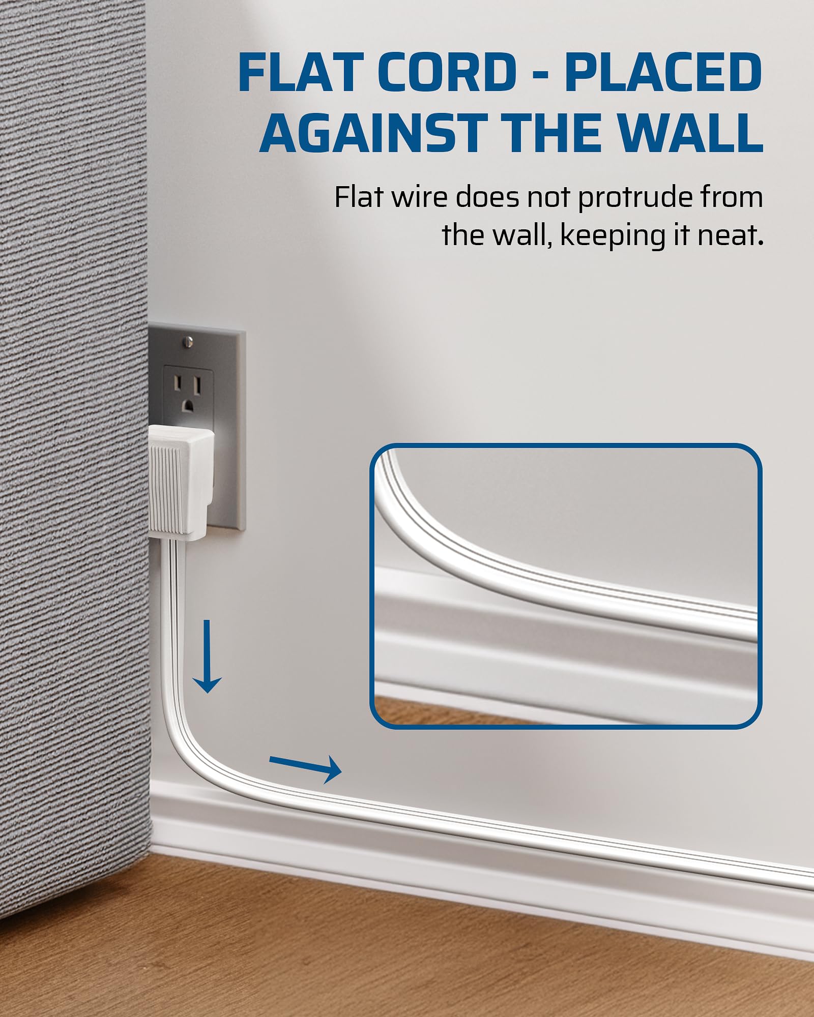 Foto 6 pulgar | Cable De Extensión Dewenwils, Enchufe Plano De 15 Pies, 13 A/125 V/1625 W, Blanco - Venta Internacional.