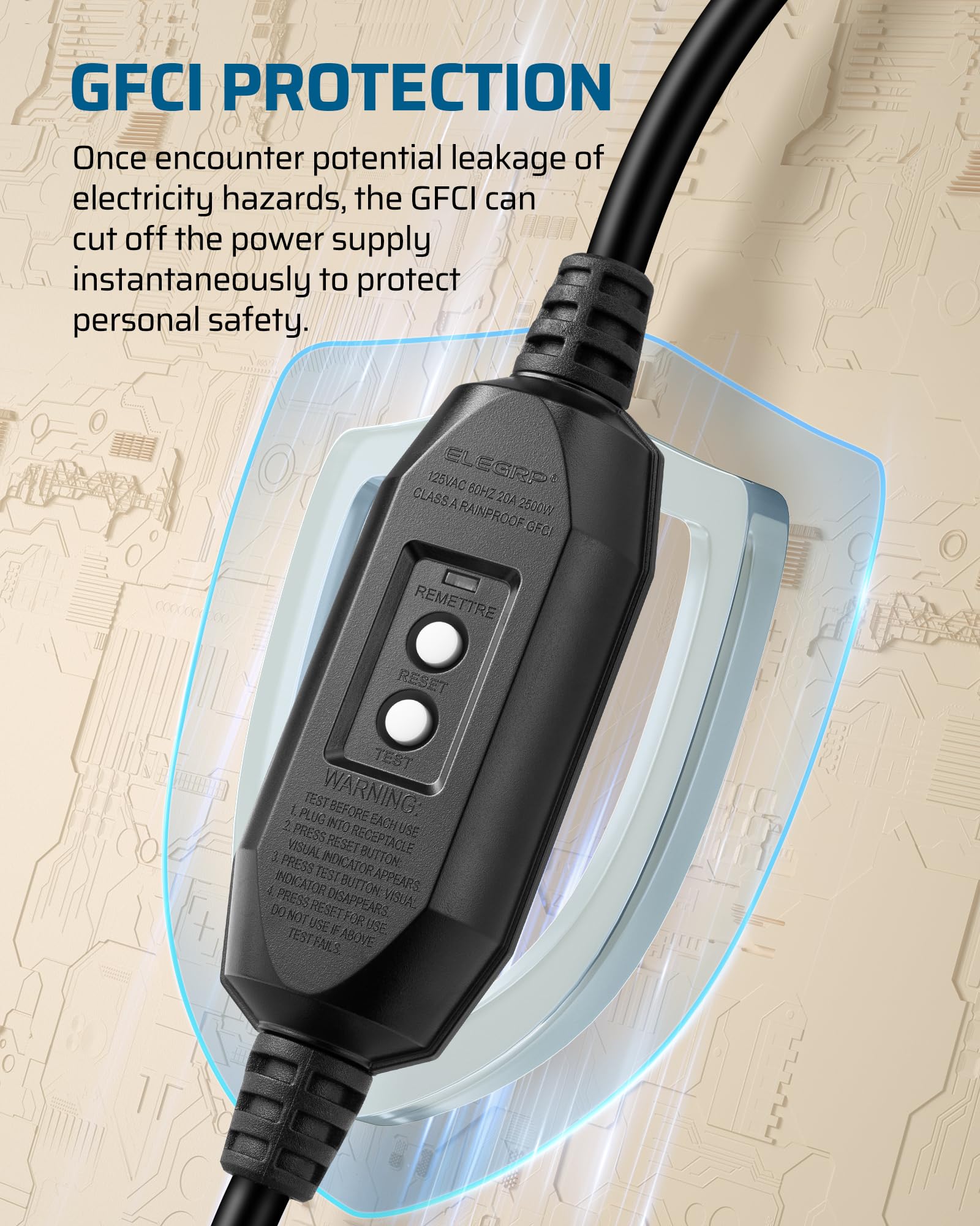 Foto 3 | Cable De Extensión Dewenwils Automático Gfci De 3 Pies, 15 A/125 V/1875 W, Negro - Venta Internacional.