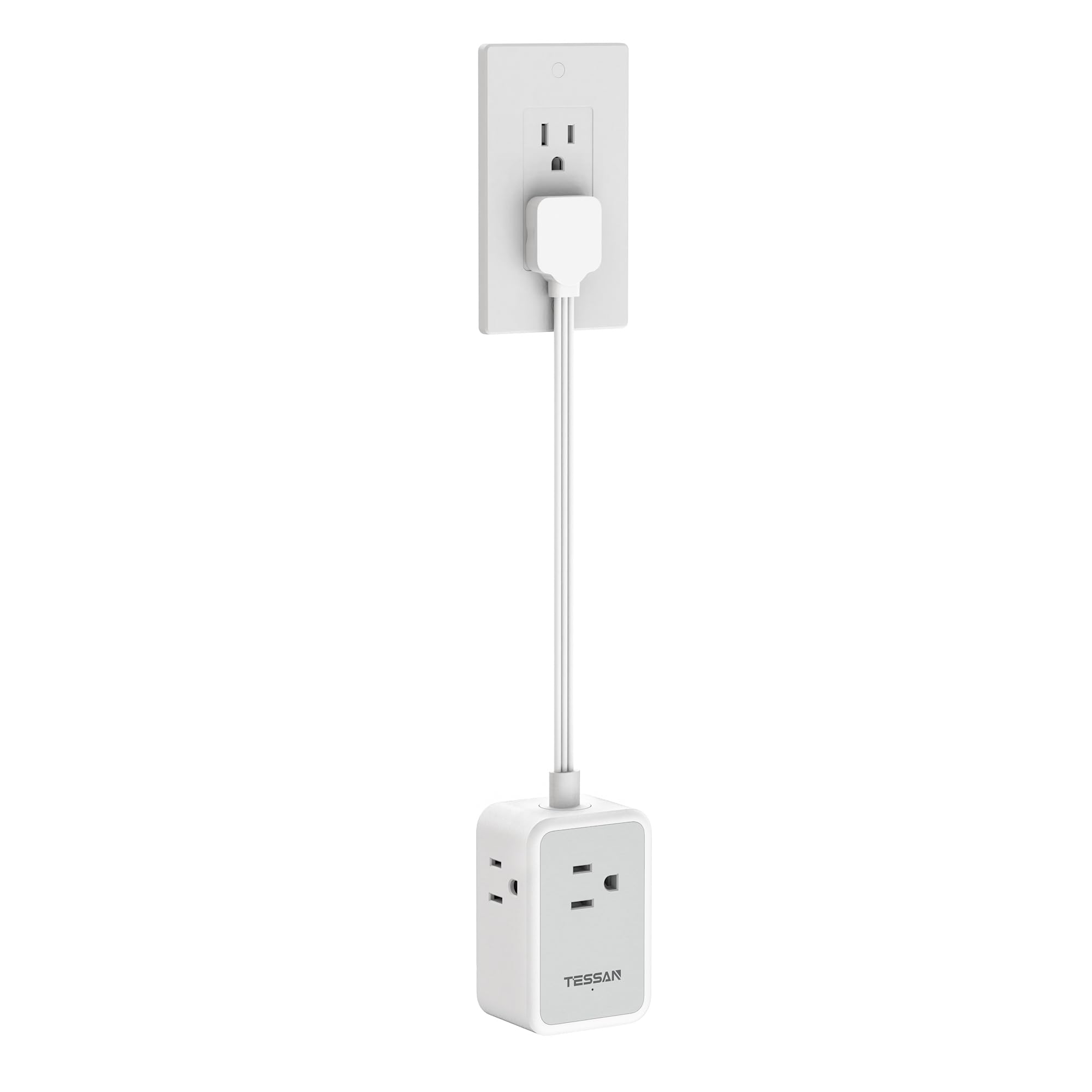 Foto 2 pulgar | Power Strip Tessan Short De 23 Cm Con Extensor De 3 Enchufes Y 3 Usb - Venta Internacional.