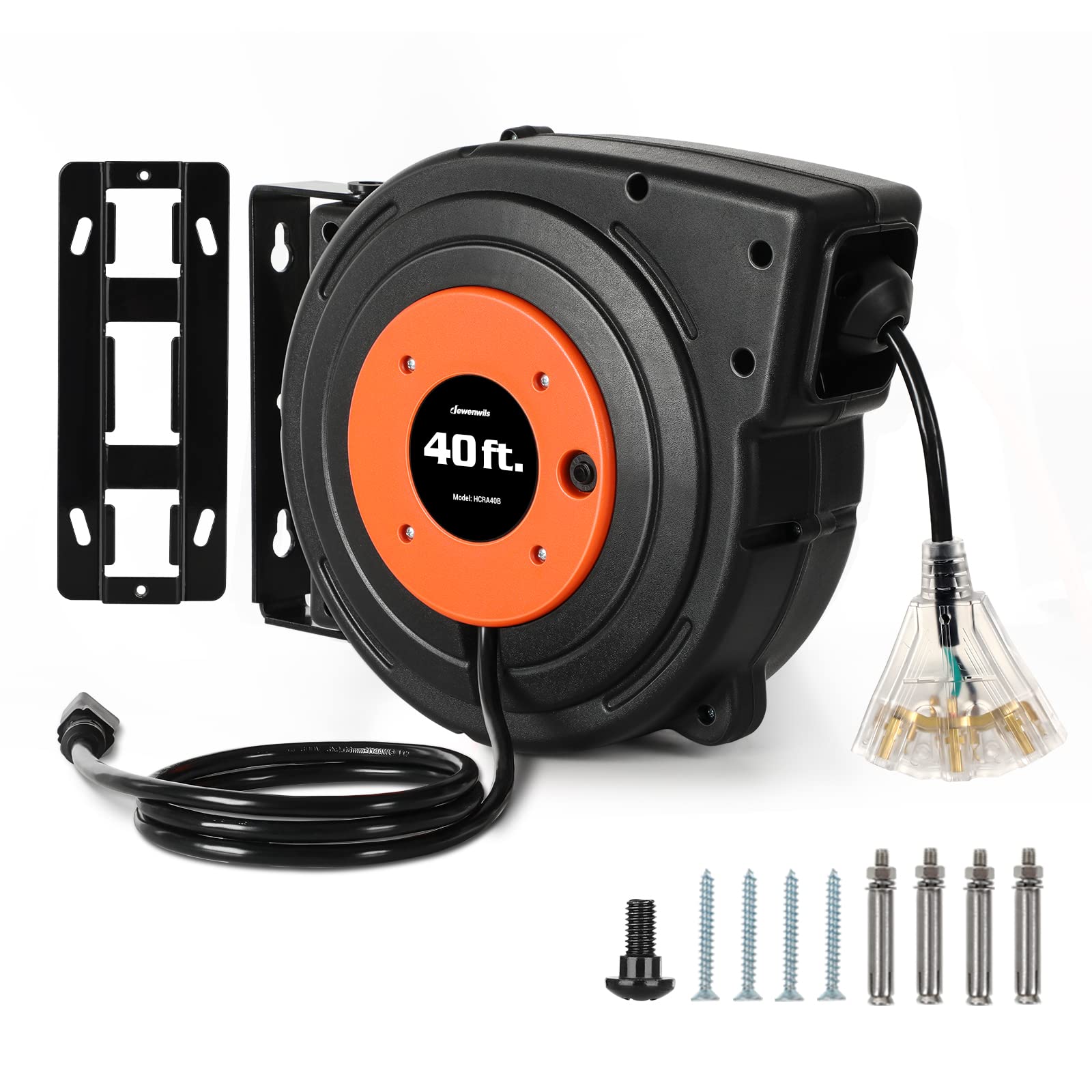 Foto 1 | Carrete De Cable De Extensión Dewenwils De 40 Pies Con 3 Salidas, 15 A, Certificado Ul - Venta Internacional.