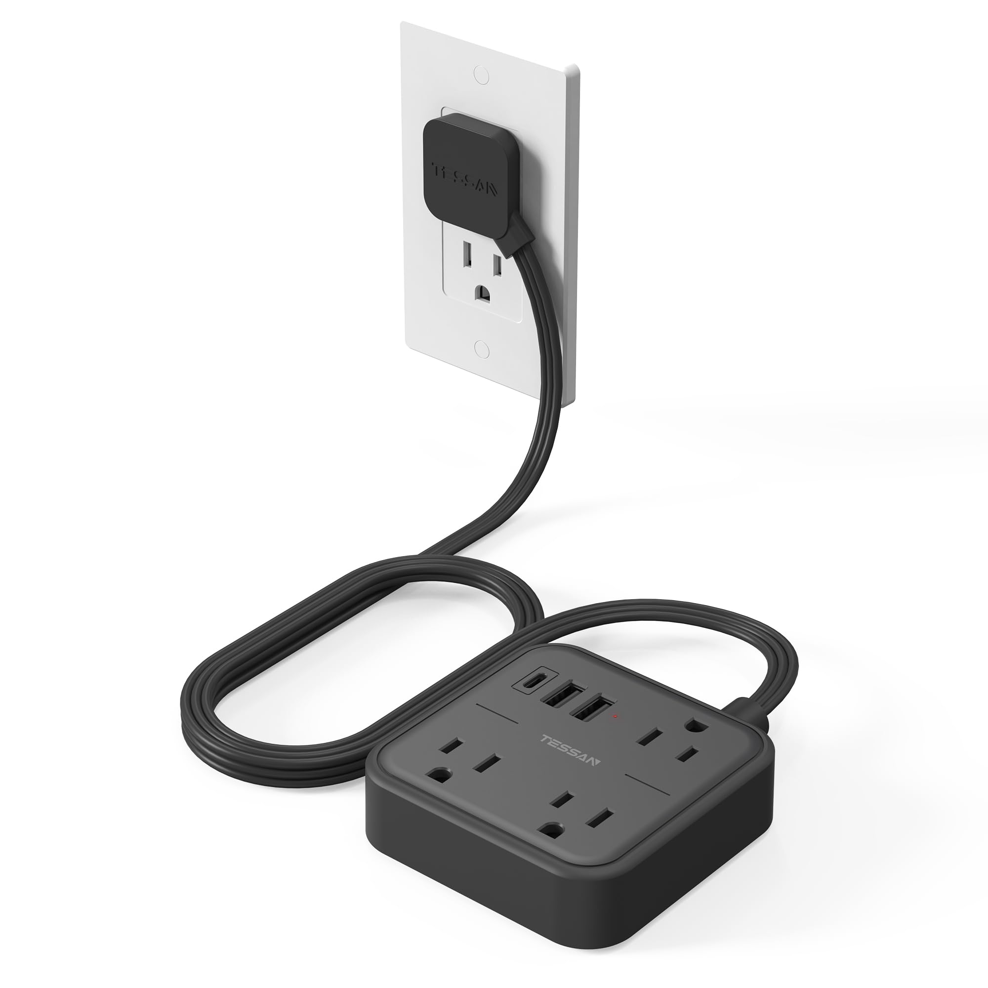 Foto 1 | Regleta De Alimentación Con Protector Contra Sobretensiones Tessan Con Puertos Usb Y 3 Enchufes - Venta Internacional.