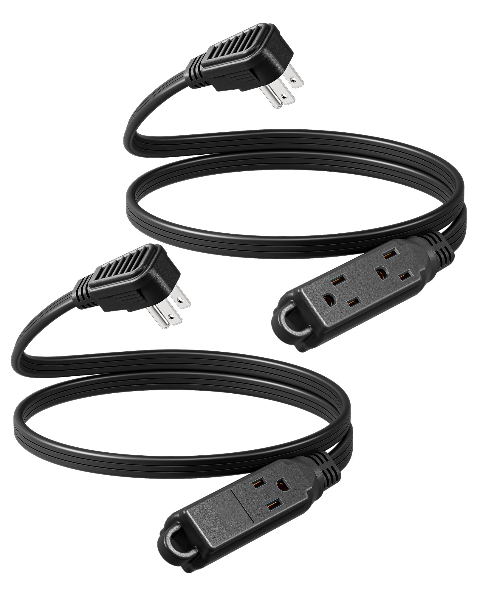 Cable De Extensión Dewenwils De 3 Salidas, 3 Pies, 16/3 Awg Para Interiores, Negro, Paquete De 2 - Venta Internacional.