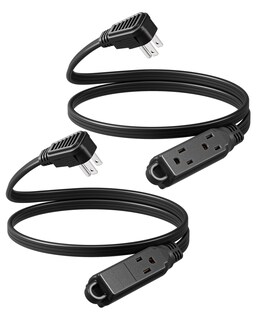 Foto 1 | Cable De Extensión Dewenwils De 3 Salidas, 3 Pies, 16/3 Awg Para Interiores, Negro, Paquete De 2 - Venta Internacional.