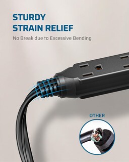 Foto 4 | Cable De Extensión Dewenwils De 3 Salidas, 3 Pies, 16/3 Awg Para Interiores, Negro, Paquete De 2 - Venta Internacional.