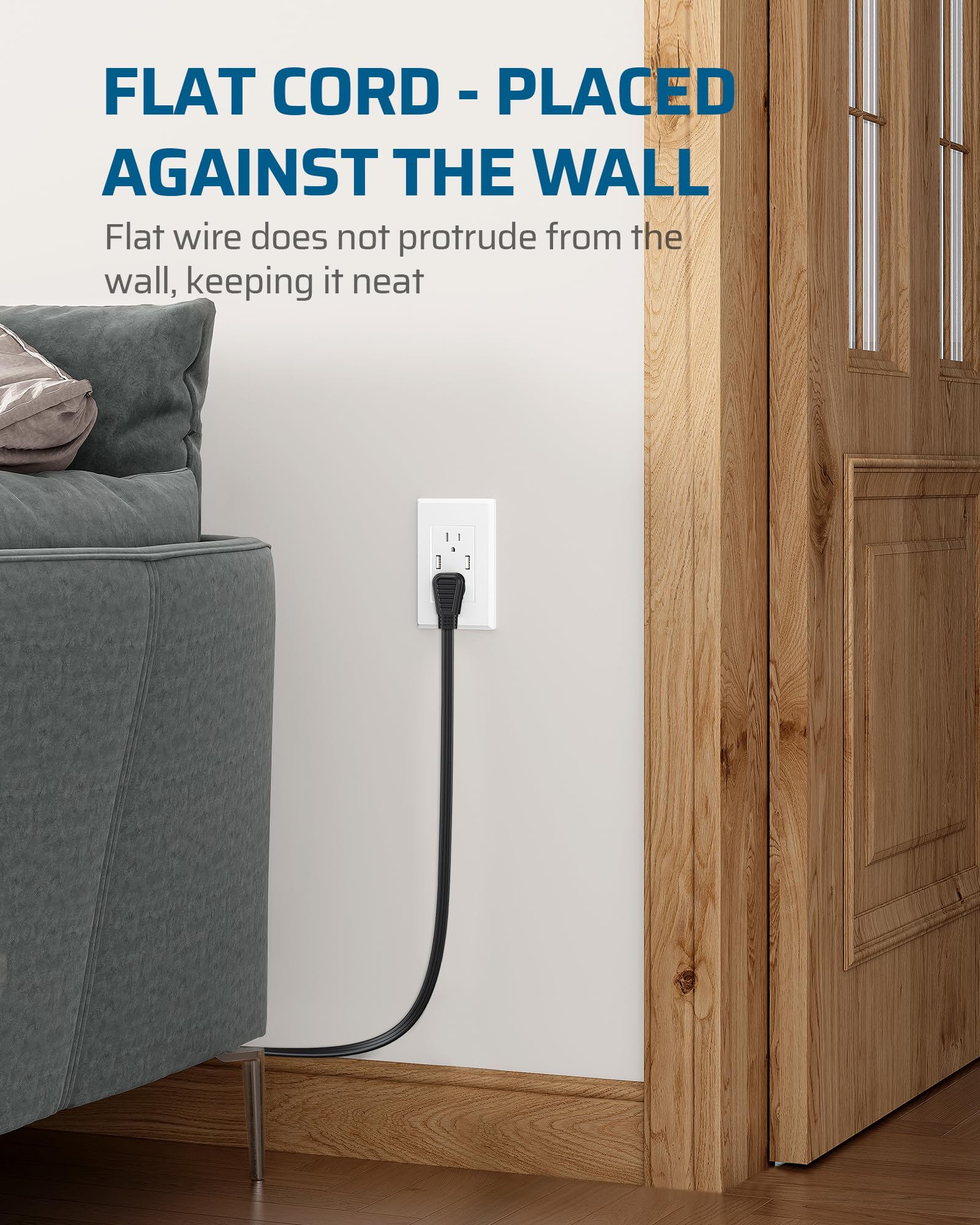Foto 5 | Cable De Extensión Dewenwils De 3 Salidas, 3 Pies, 16/3 Awg Para Interiores, Negro, Paquete De 2 - Venta Internacional.