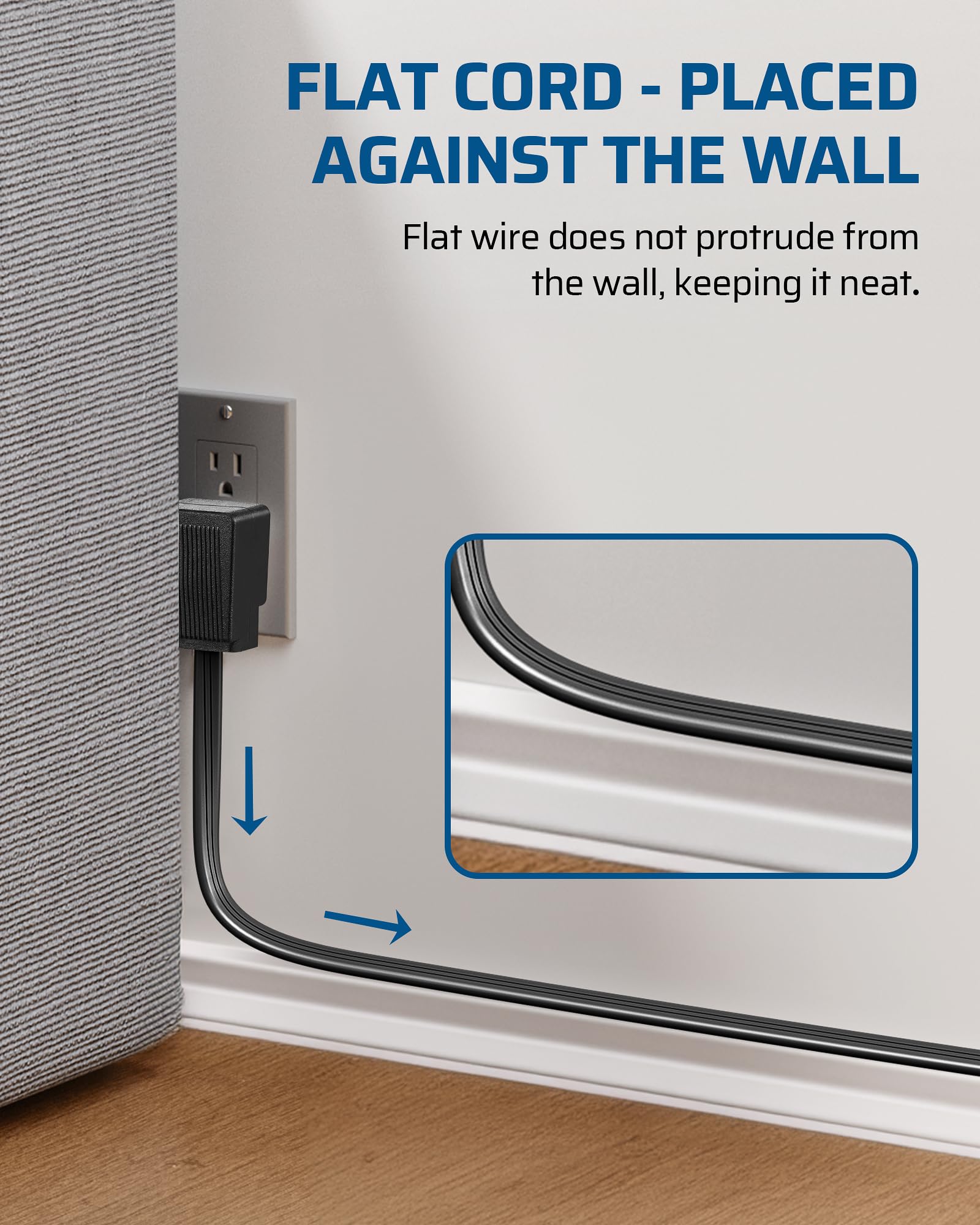 Foto 5 | Cable De Extensión Dewenwils, Enchufe Plano De 6 Pies, 3 Clavijas, 13 A/125 V/1625 W - Venta Internacional.