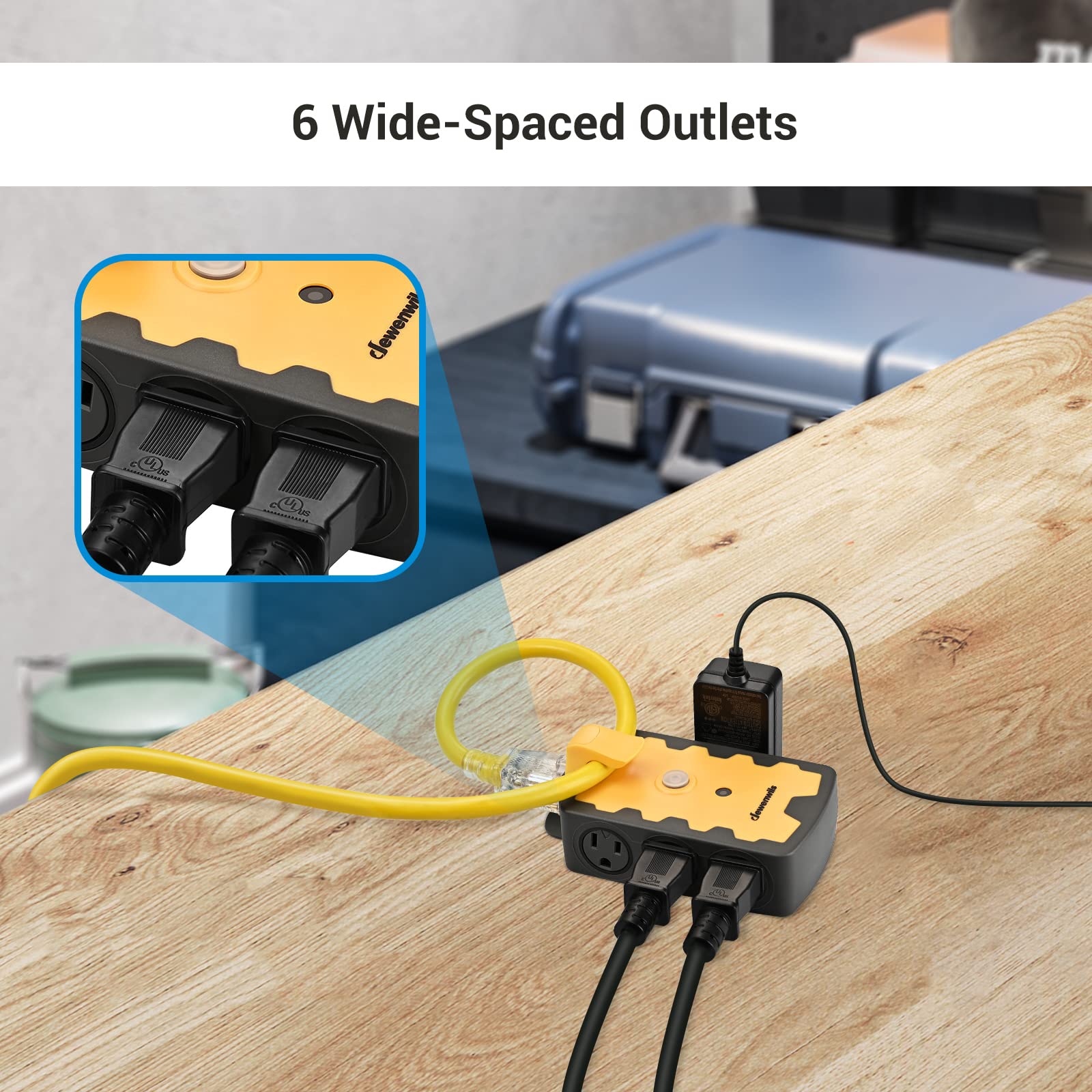Foto 3 | Adaptador De Cable De Extensión Dewenwils, Divisor De 6 Salidas, 15 A - Venta Internacional.