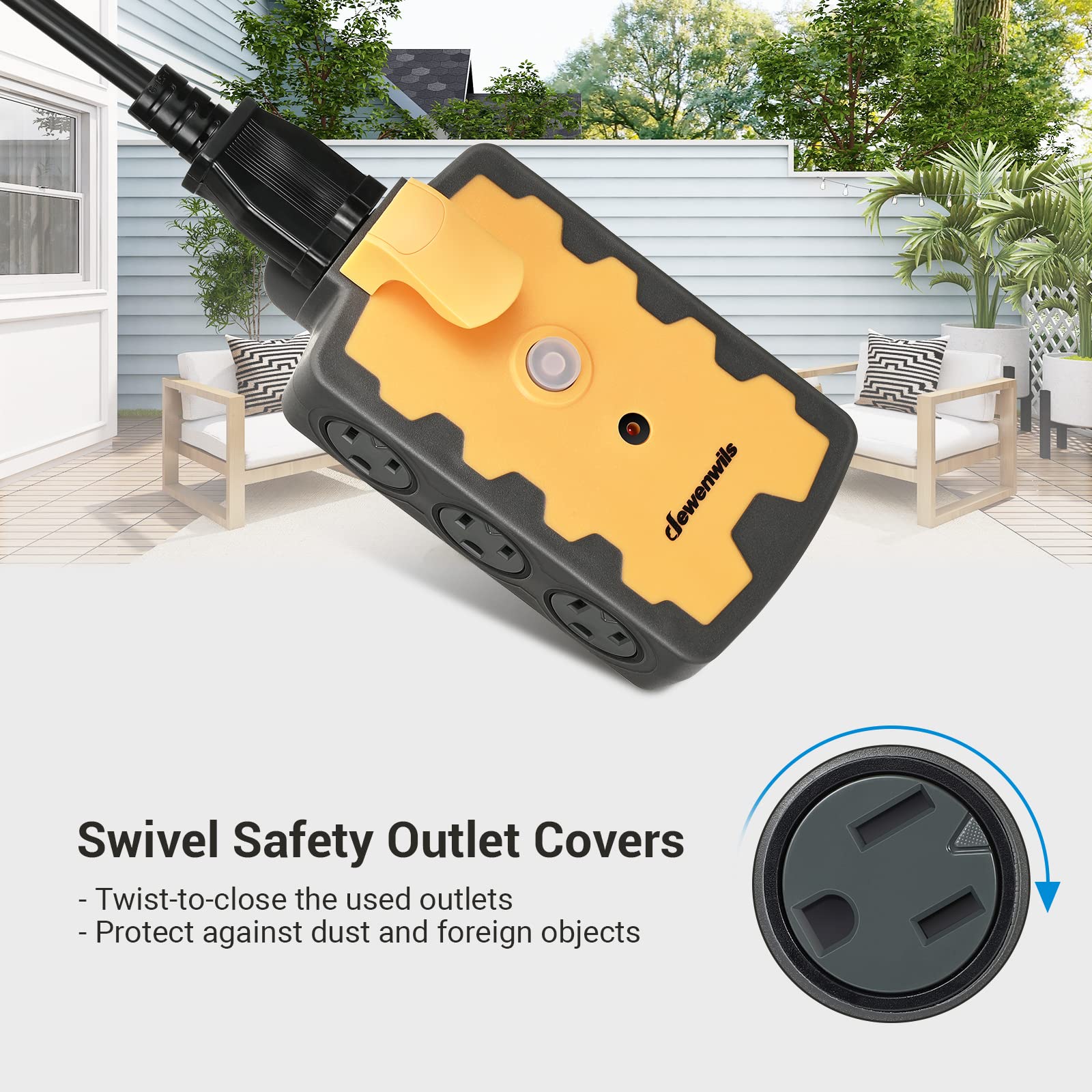 Foto 4 | Adaptador De Cable De Extensión Dewenwils, Divisor De 6 Salidas, 15 A - Venta Internacional.