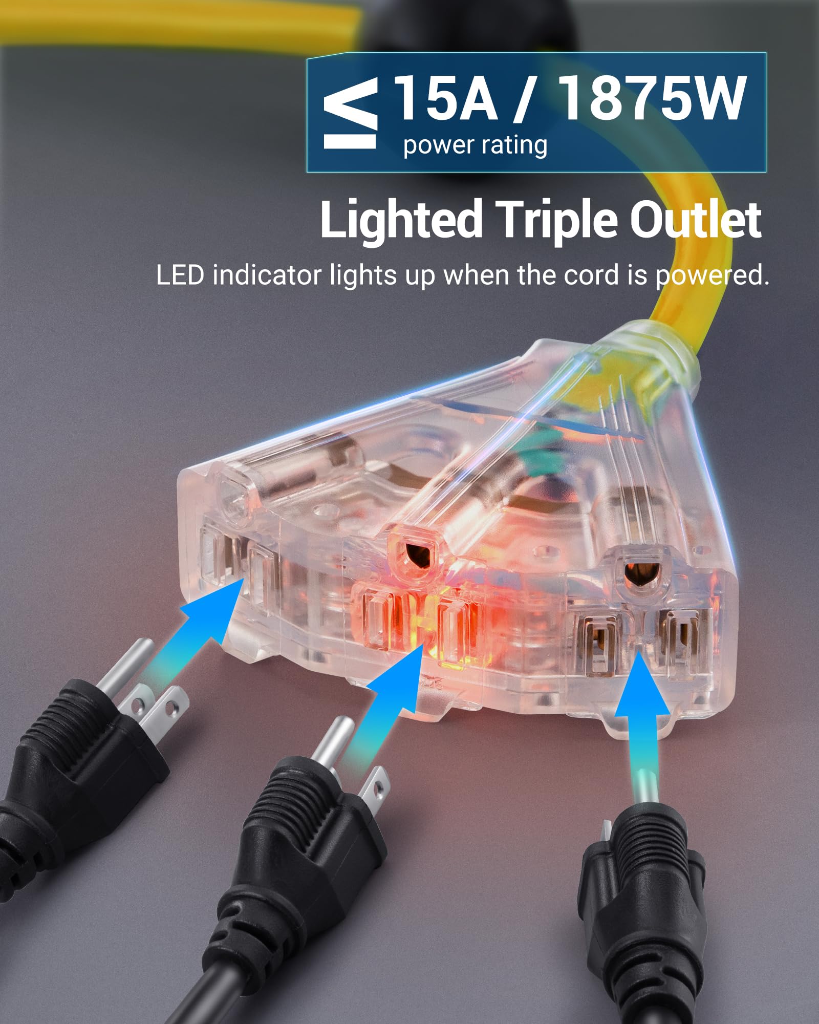Foto 8 pulgar | Carrete De Cable De Extensión Dewenwils De 50 Pies Con 3 Salidas De 13 A, Certificado Ul - Venta Internacional.