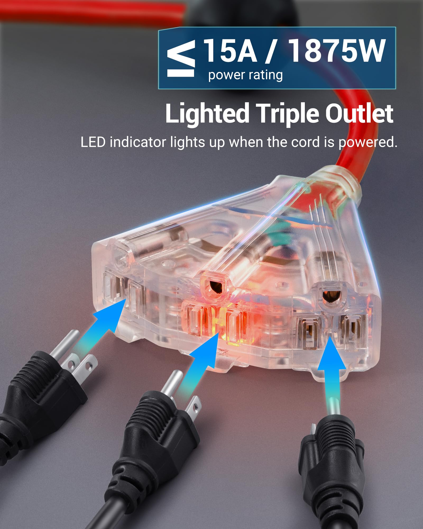 Foto 7 pulgar | Bobina De Cable De Extensión Dewenwils, 50 Pies, 14 Awg/3c, Sjtow, 13 A, Con Certificación Ul - Venta Internacional.
