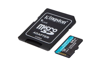 Foto 2 | Tarjeta Microsdxc Kingston Canvas Go Plus De 64 Gb Uhs-i C10 U3 V30 - Venta Internacional.