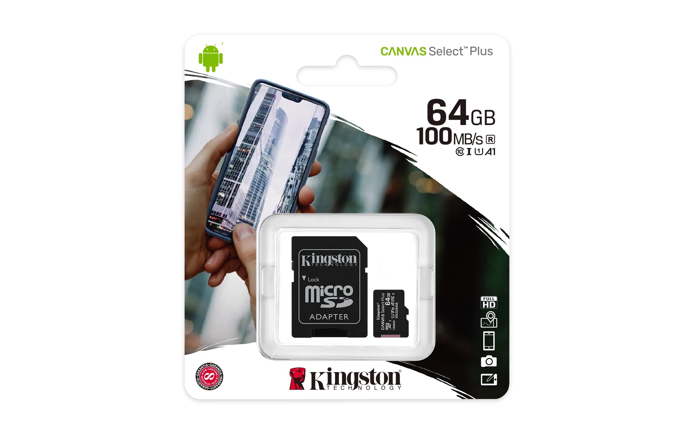 Foto 3 pulgar | Tarjeta Microsdxc Kingston Canvas Select Plus De 64 Gb, Clase 10 - Venta Internacional.