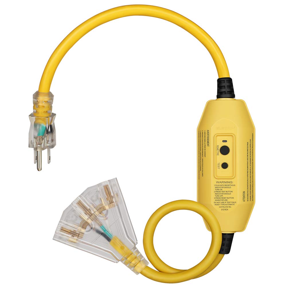 Cable De Extensión Dewenwils Automático Gfci De 1 M, Calibre 12/3, Para Exteriores - Venta Internacional.