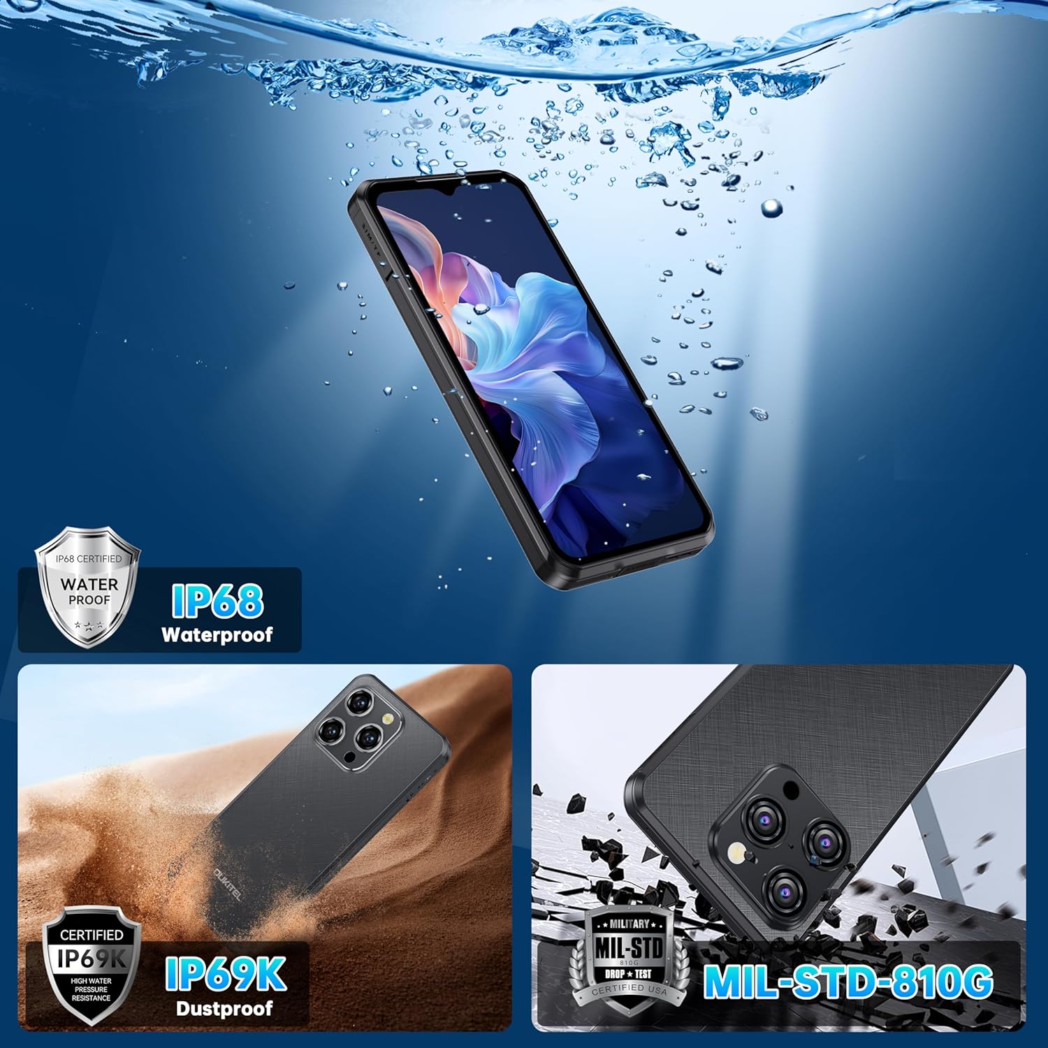 Foto 3 | Teléfono Móvil Oukitel Wp52 5g 16gb Ram + 256gb Rom 6500mah - Venta Internacional.