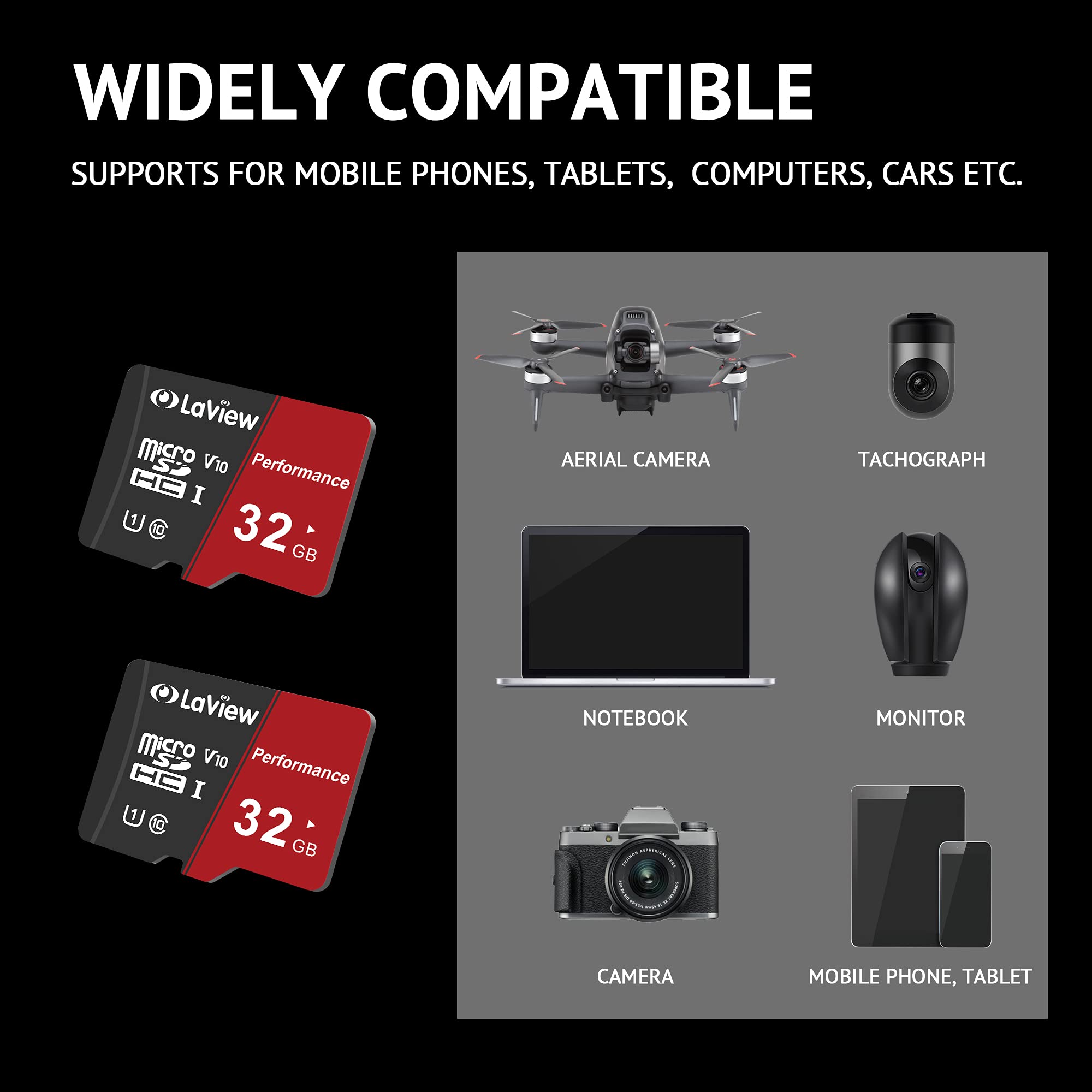 Foto 4 pulgar | Paquete De 2 Tarjetas Micro Sd Laview De 32 Gb  Uhs-i  100 Mb/s - Venta Internacional.