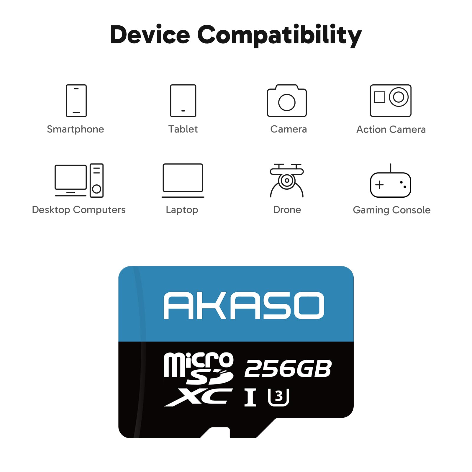 Foto 5 pulgar | Tarjeta De Memoria Akaso Microsdxc U3 256gb Para Cámaras De Acción - Venta Internacional.
